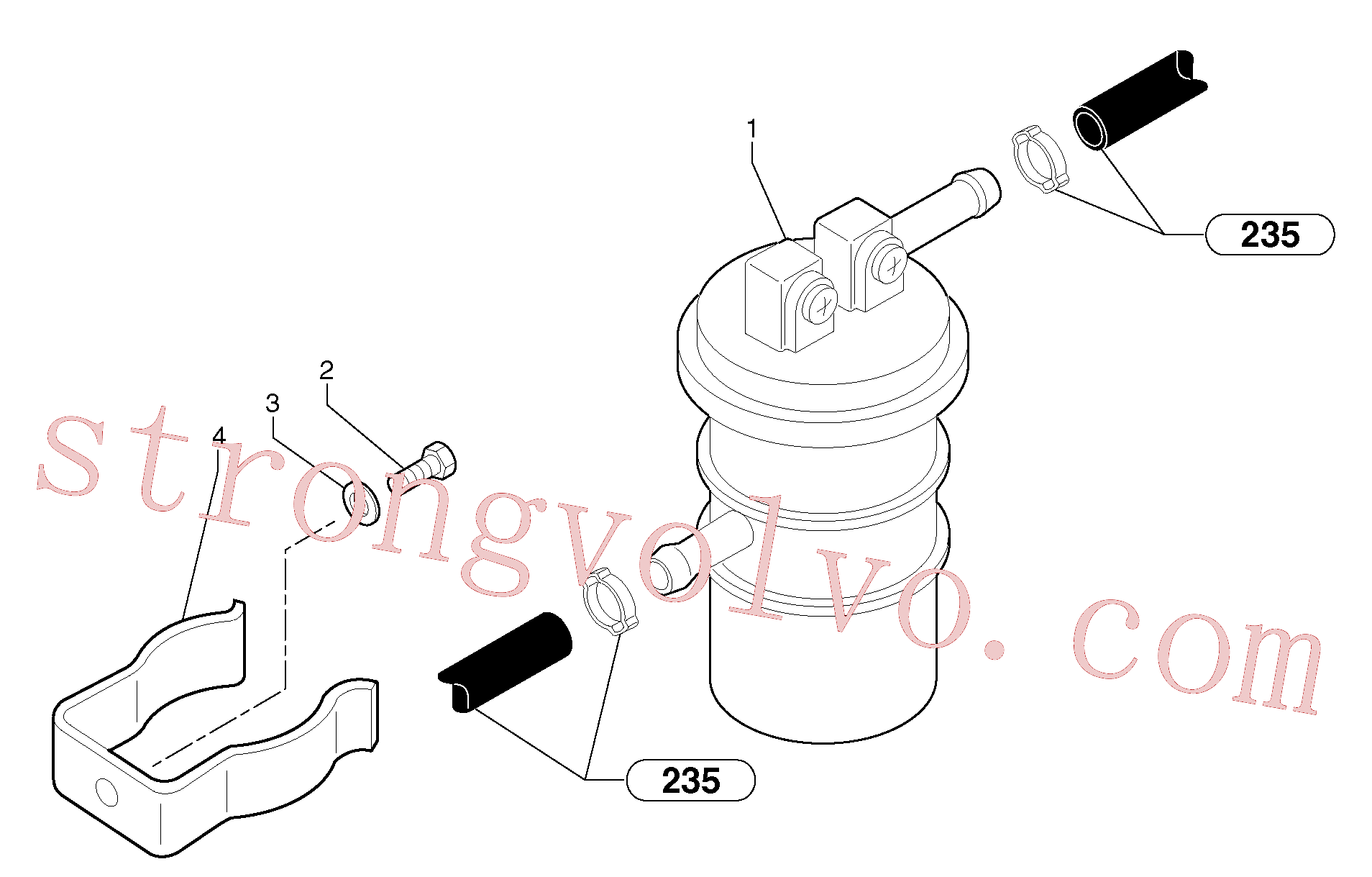 PJ4380022 Volvo Filtro de combustível(2334X1 Montagem)