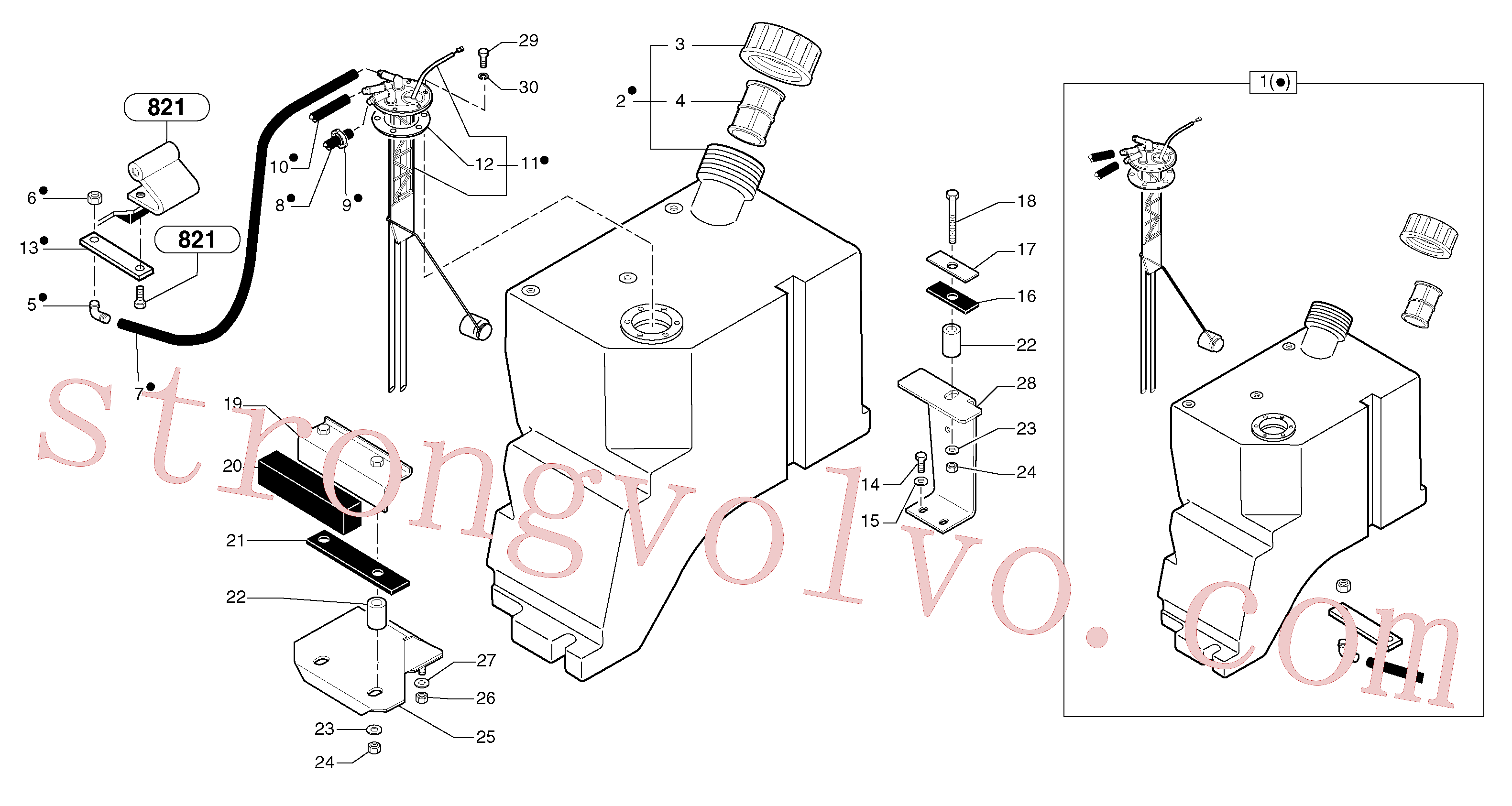 PJ5140308 Volvo Tanque de gás-óleo(234AX1 Montagem)