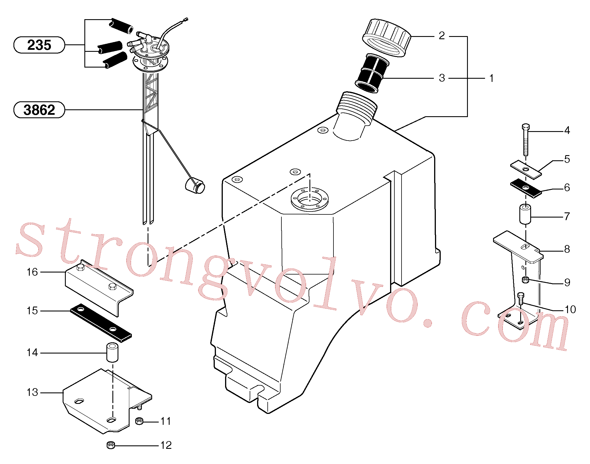 PJ5140308 Volvo Tanque de gás-óleo(234Z1 Montagem)
