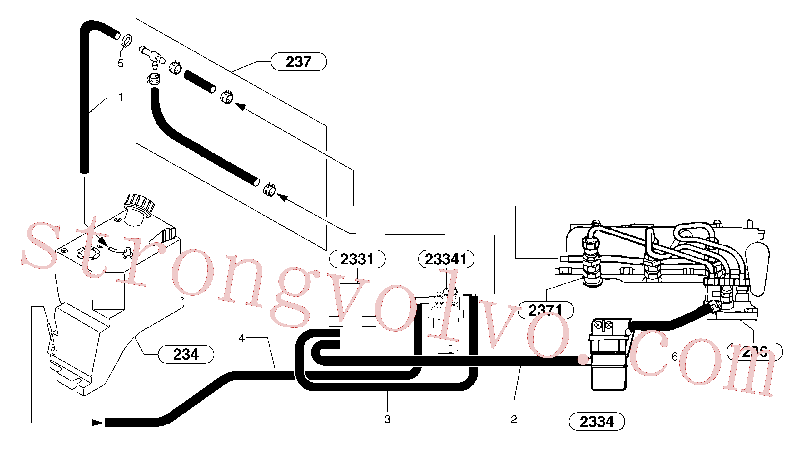 VOE11806174 Volvo Circuito de combustível(235AX1 Montagem)