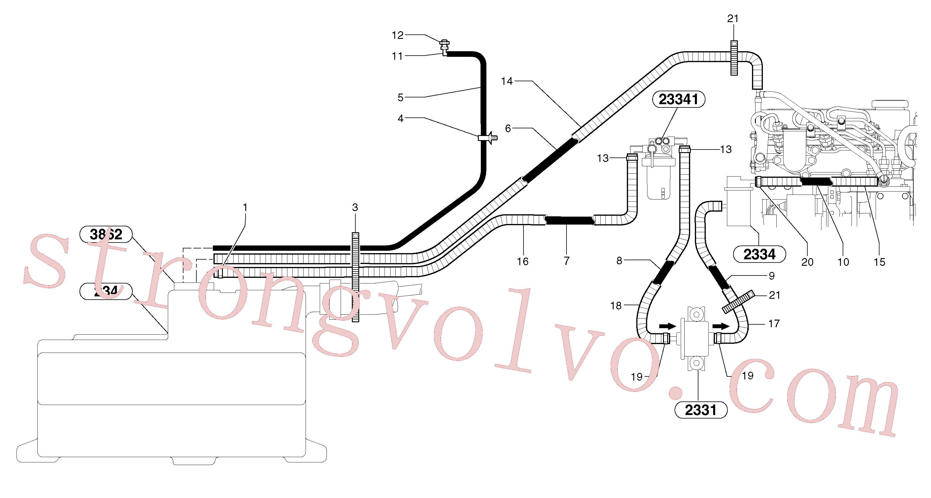 VOE11802782 Volvo Circuito de combustível(235AY1 Montagem)