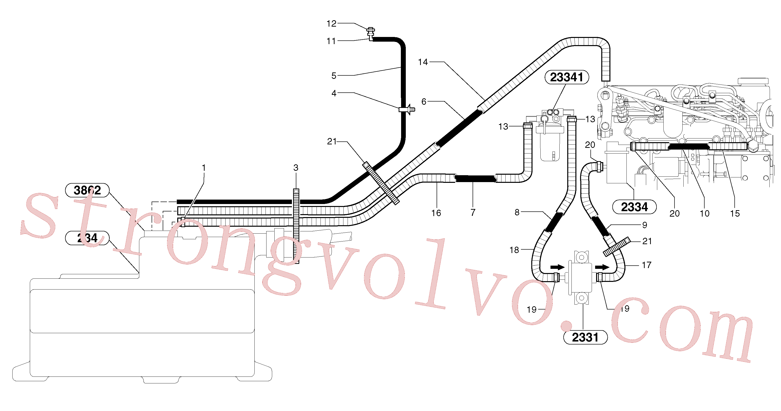 VOE11802318 Volvo Circuito de combustível(235AY3 Montagem)