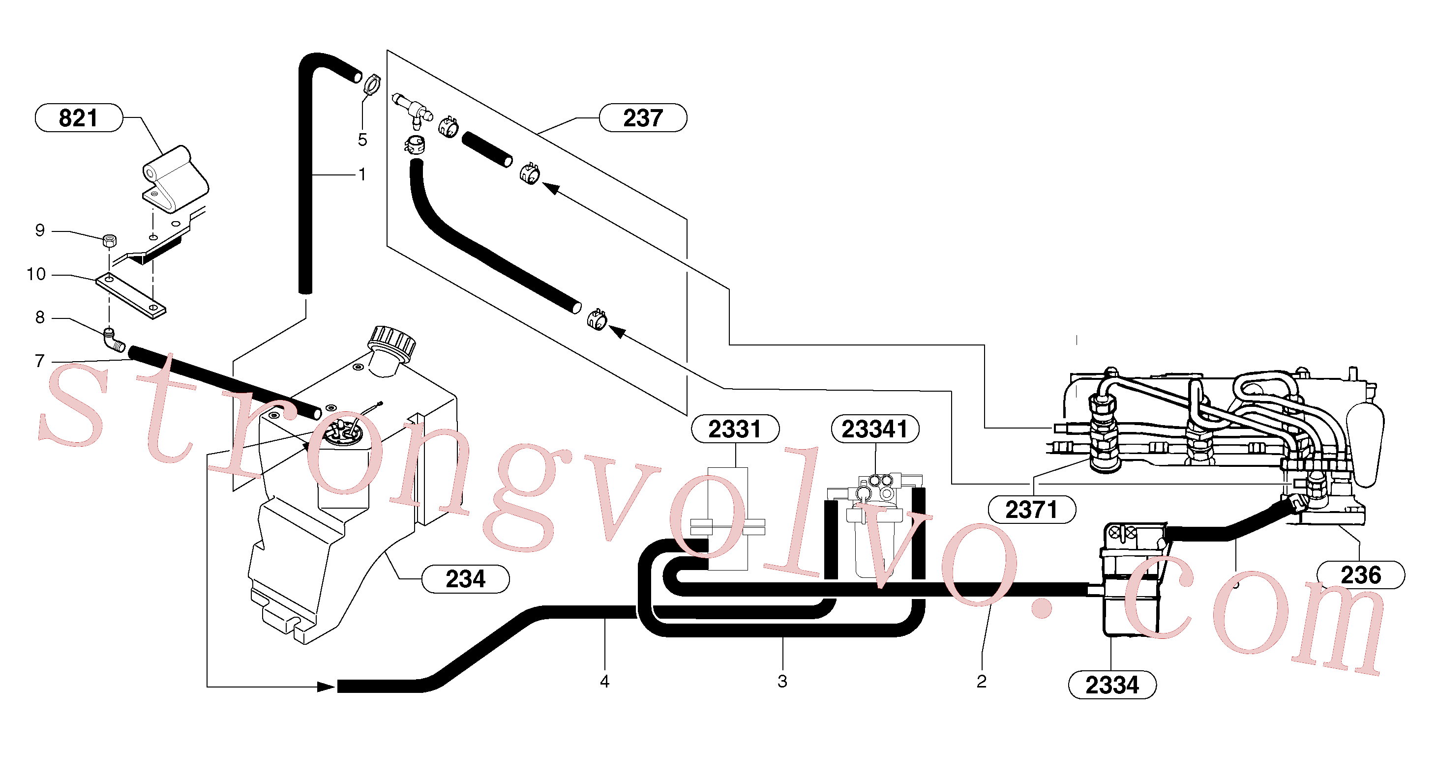 VOE11802318 Volvo Circuito de combustível(235BX1 Montagem)