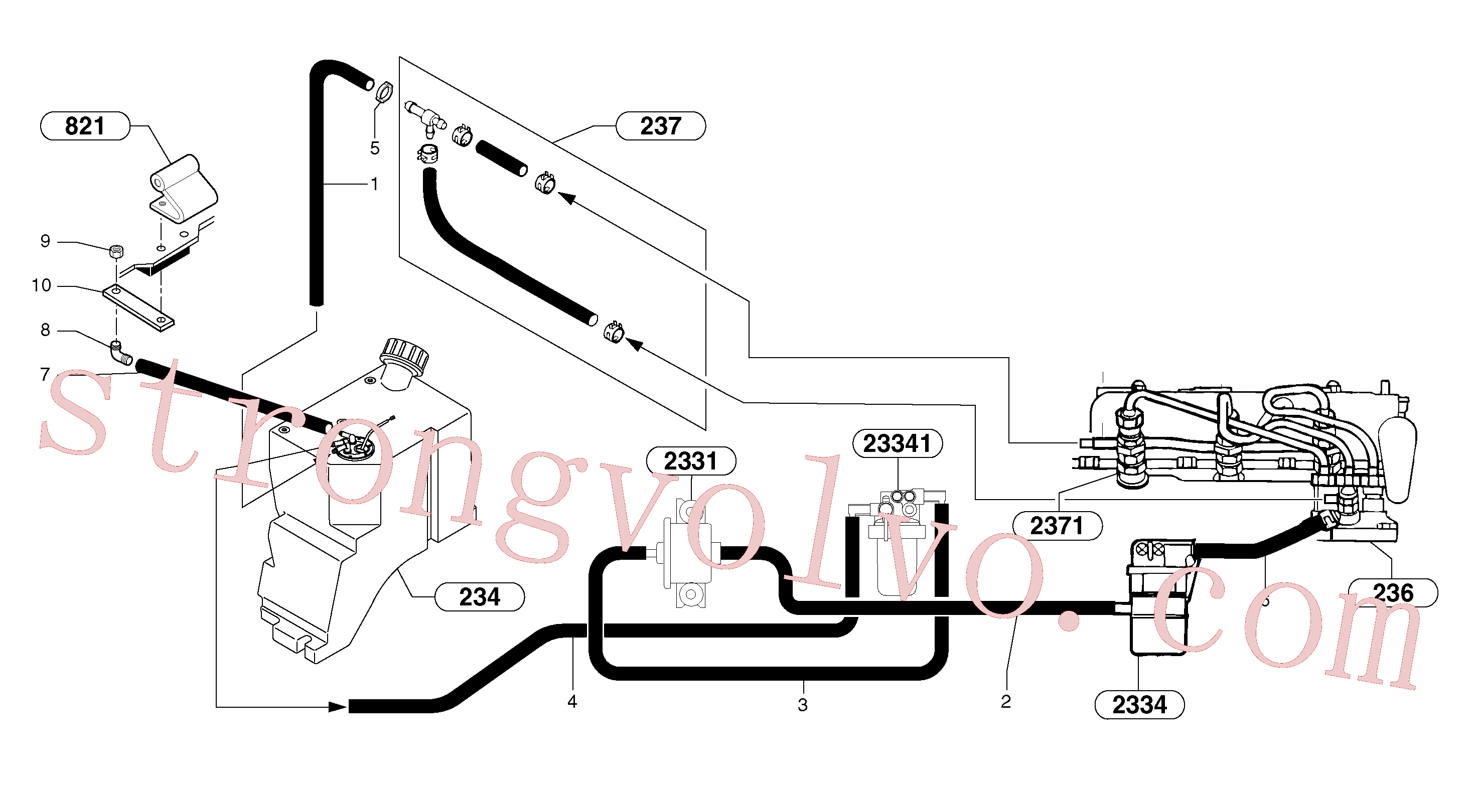 VOE11802318 Volvo Circuito de combustível(235CX1 Montagem)
