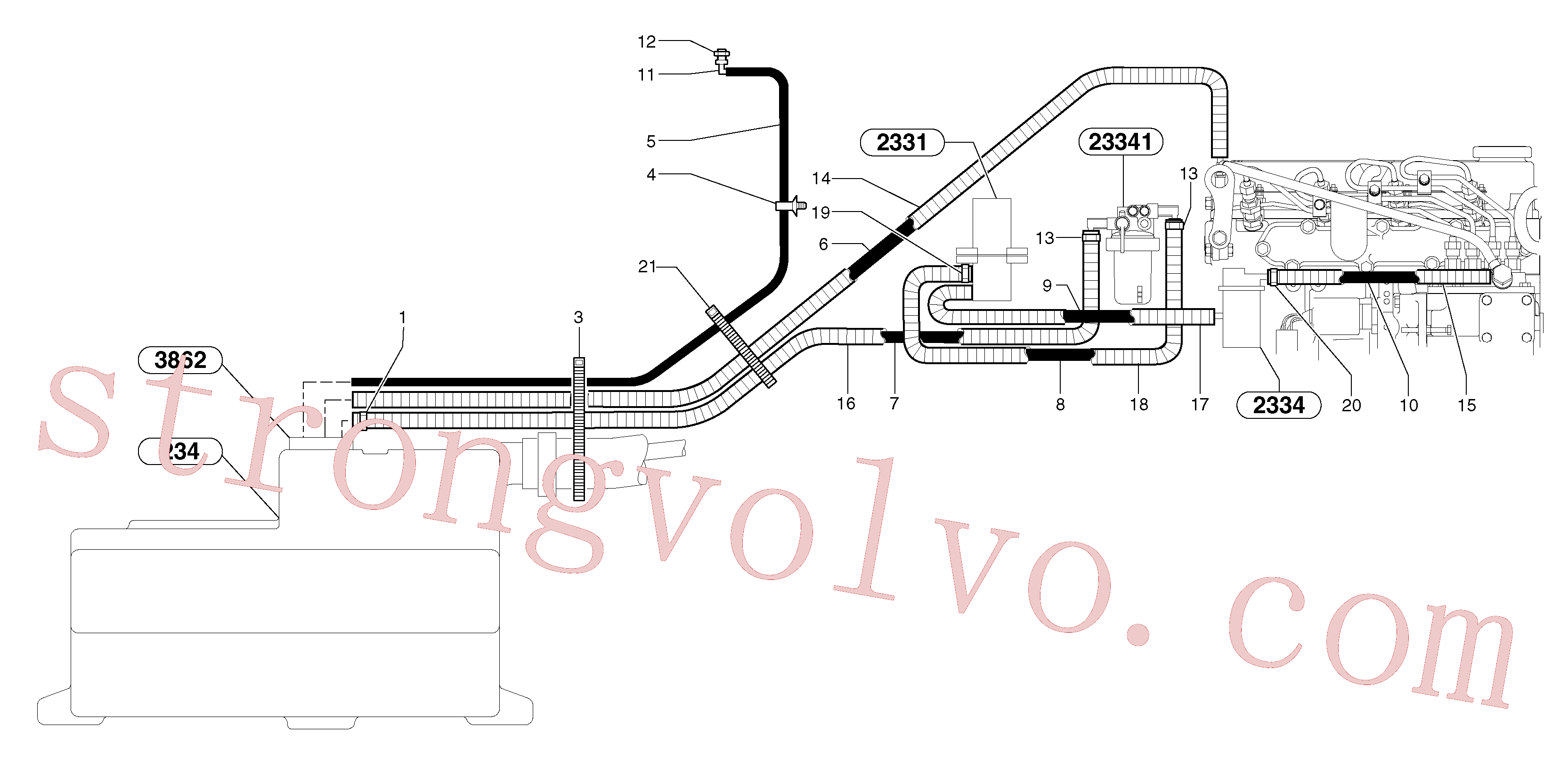 VOE11802318 Volvo Circuito de combustível(235Y3 Montagem)