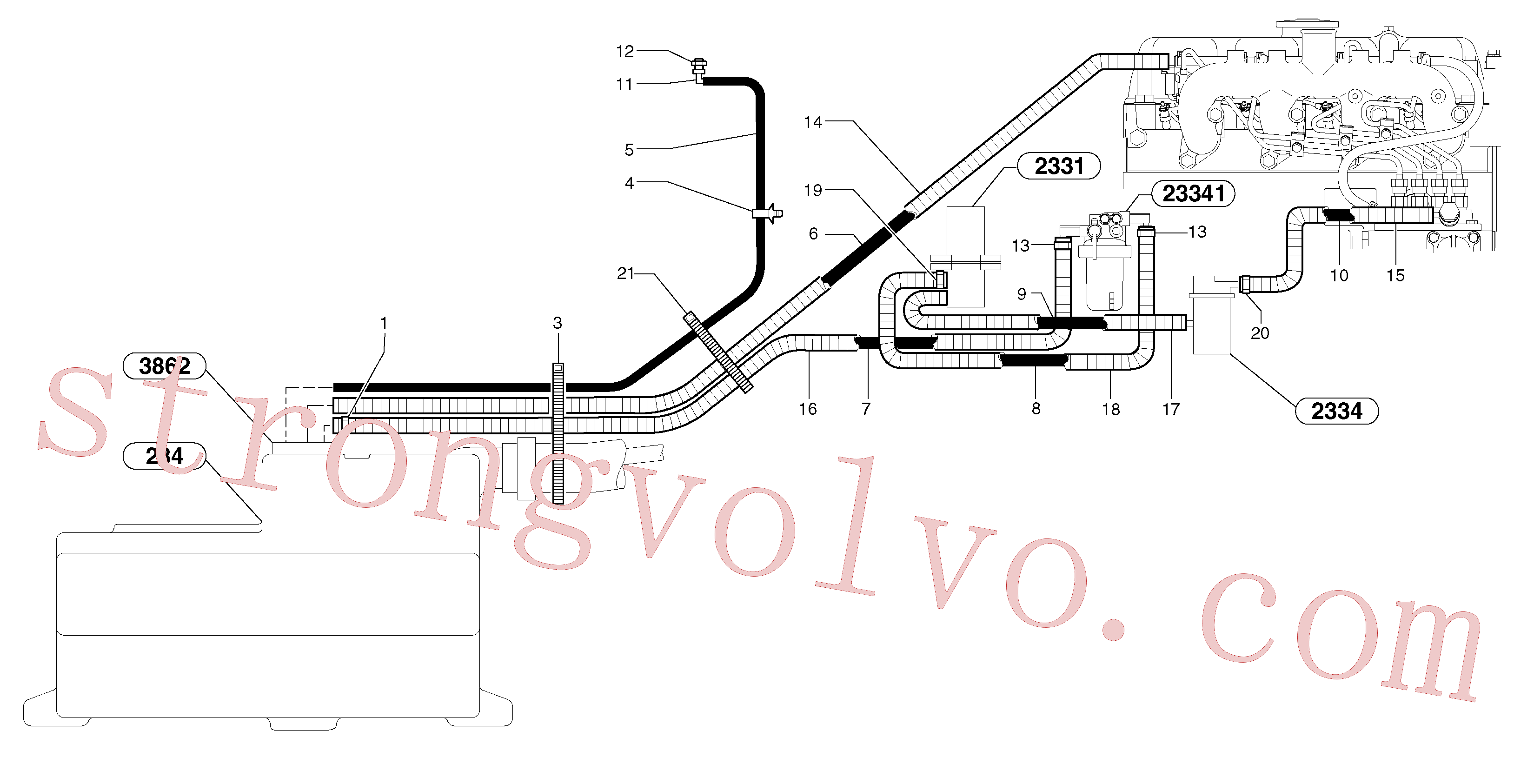 VOE11802318 Volvo Circuito de combustível(235Y4 Montagem)