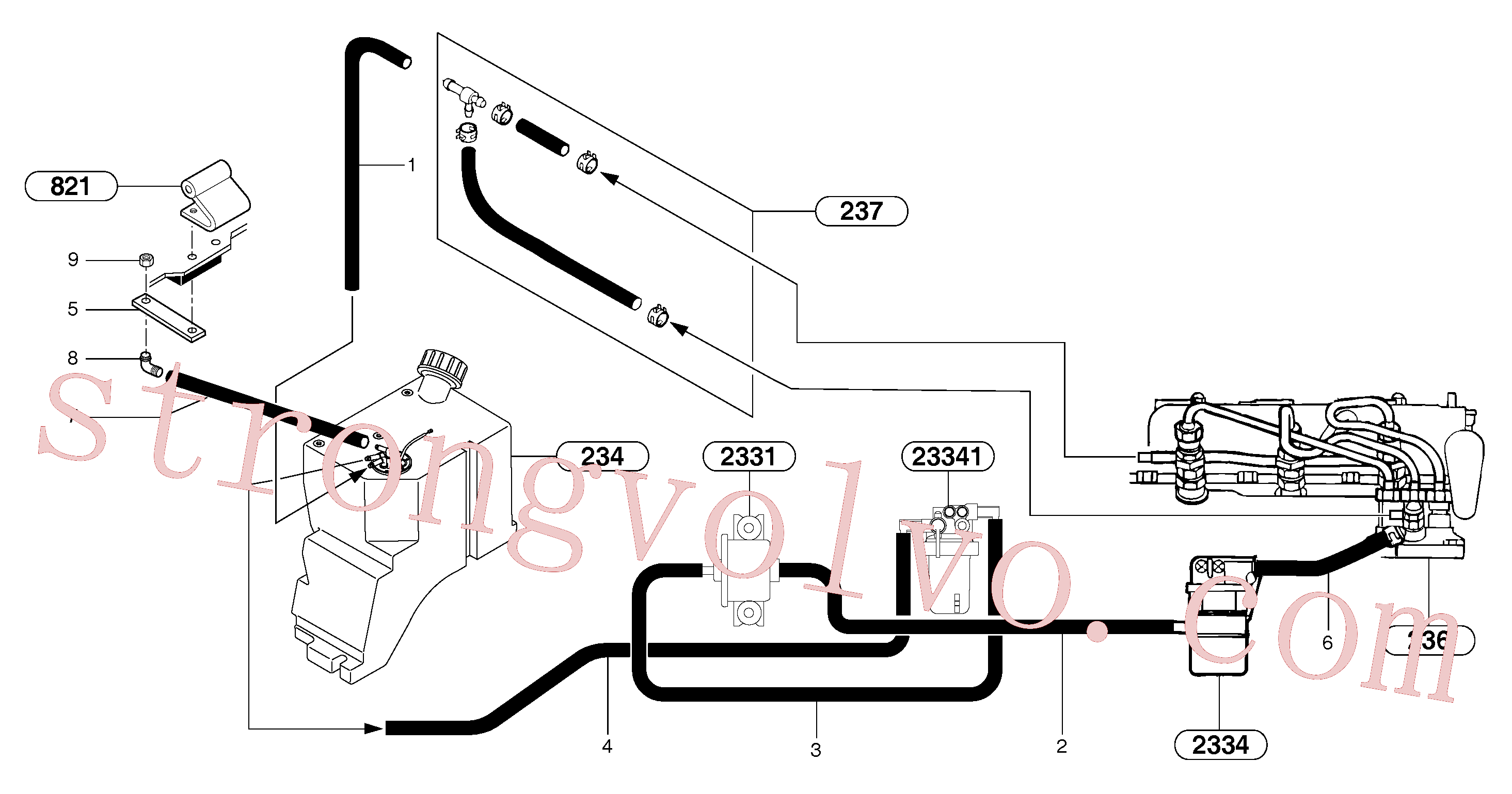 VOE11802782 Volvo Circuito de combustível(235Z1 Montagem)