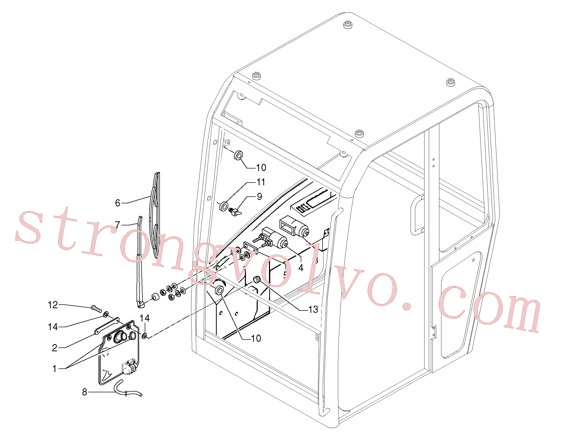 PJ4450026 Volvo Sistema de limpeza(363Y1 Montagem)
