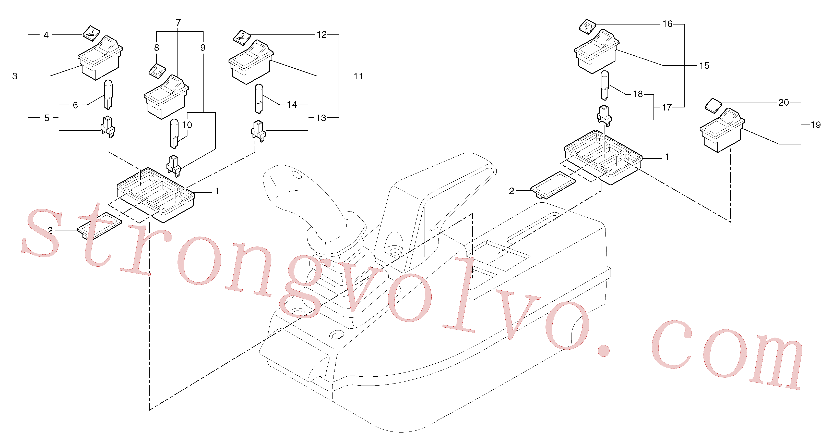 VOE11804128 Volvo Estação do operador: painel de instrumentos (esquerda)(3641AY1 Montagem)