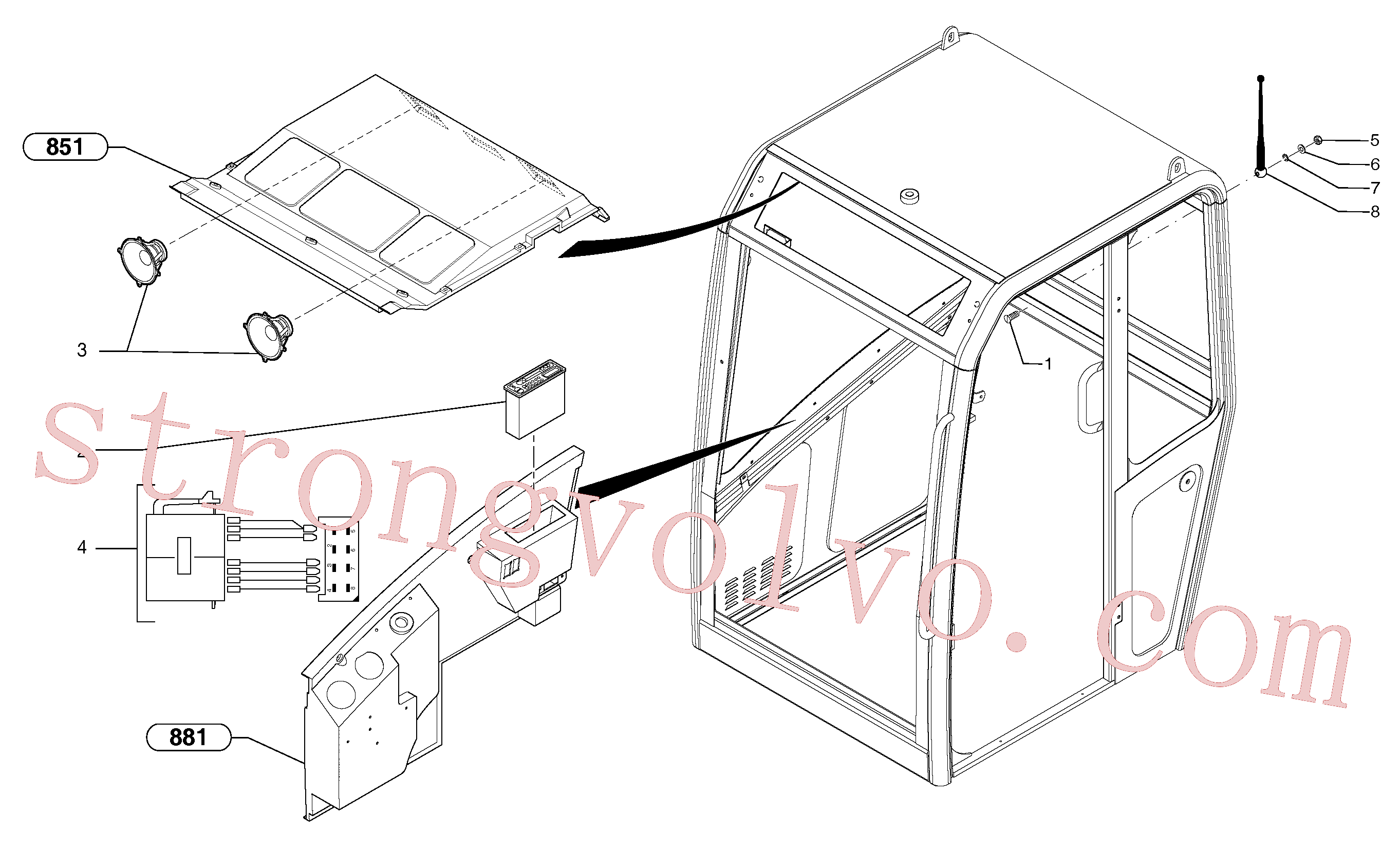 PJ4470017 Volvo Kit do rádio(393AZ1 Montagem)