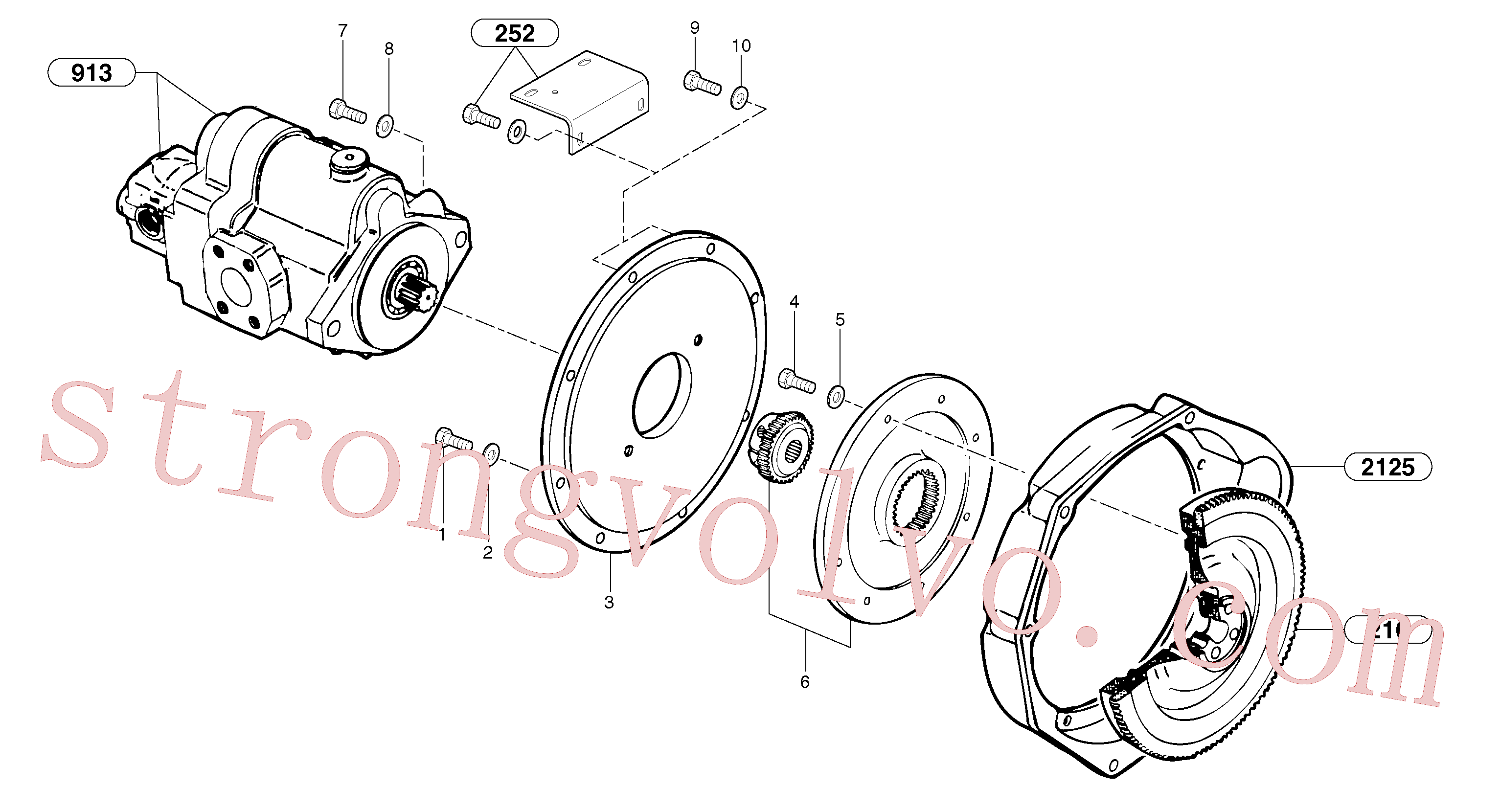 VOE11802746 Volvo Acoplamento do motor / bomba hidráulica(415Y1 Montagem)