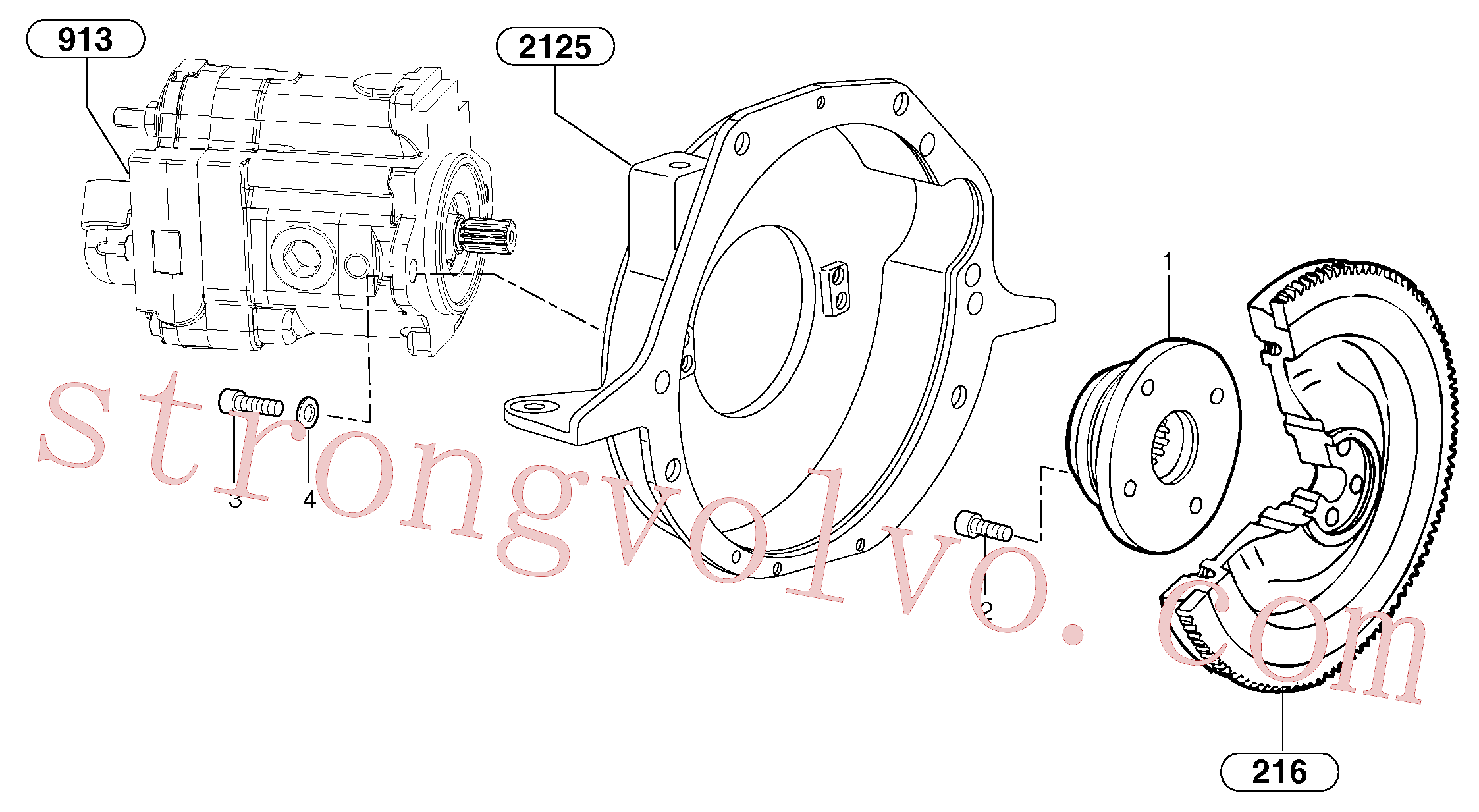 PJ5010088 Volvo Acoplamento do motor / bomba hidráulica(415Z2 Montagem)