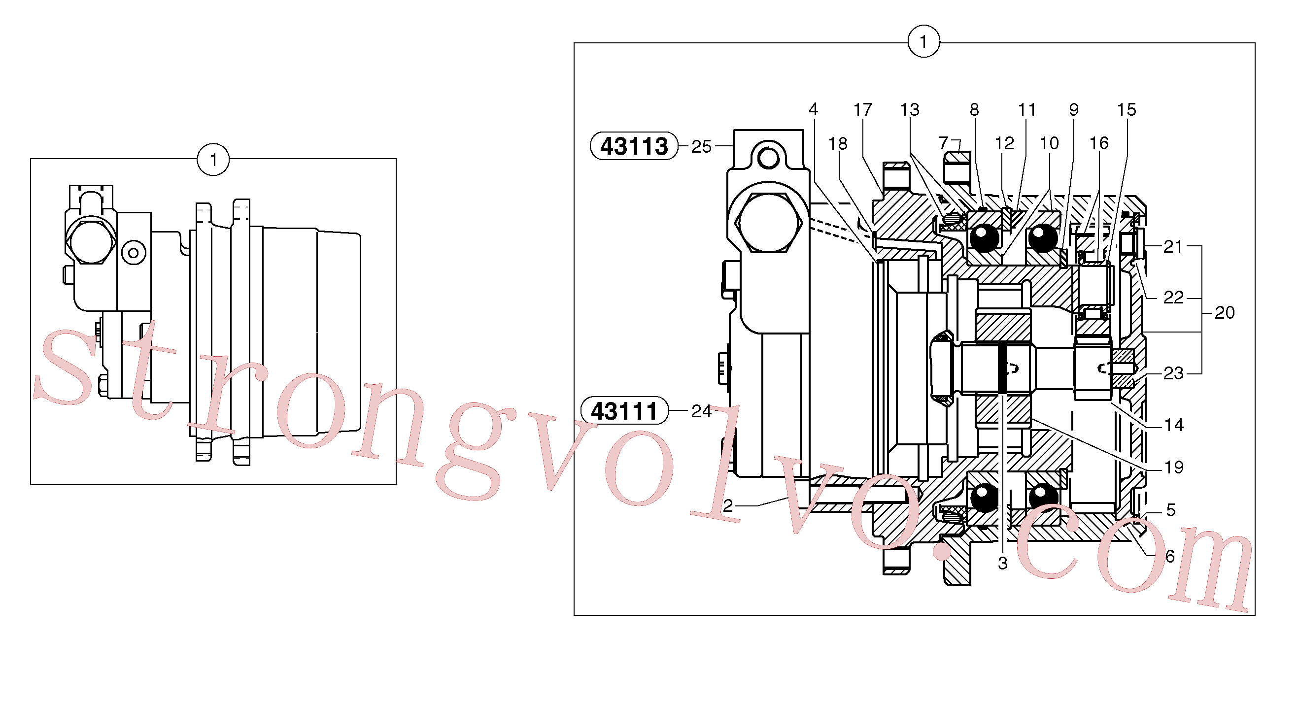Volvo PJ7415946 Spacer Volvo Acessórios para escavadeira