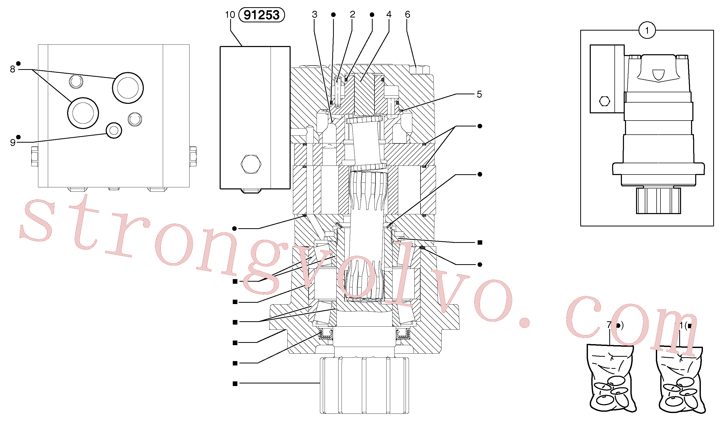 PJ7416854 Volvo Motor da engrenagem de rotação(4412AZ1 Montagem)