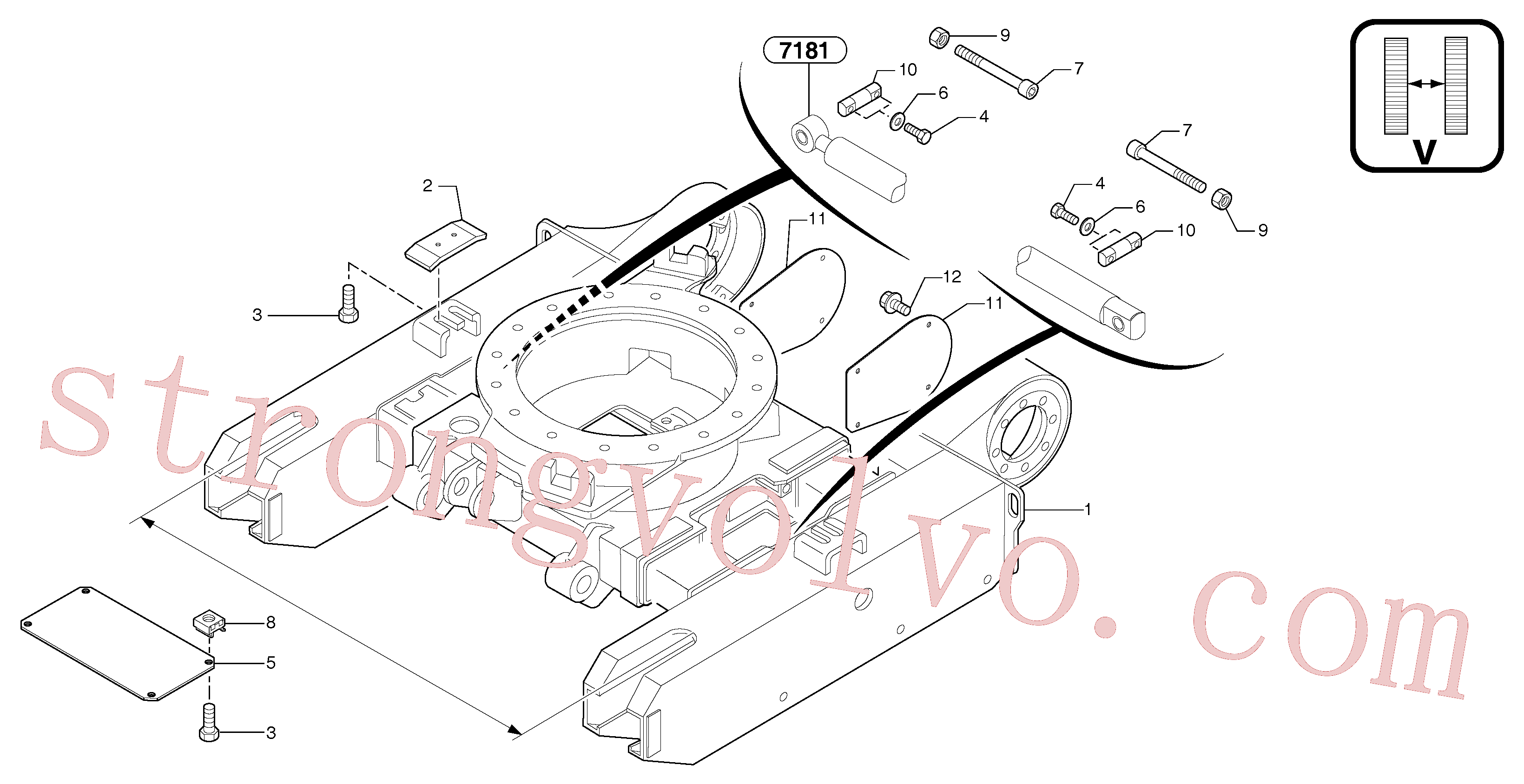 VOE965193 Volvo Estrutura inferior / rasto variável(7181AZ1 Montagem)