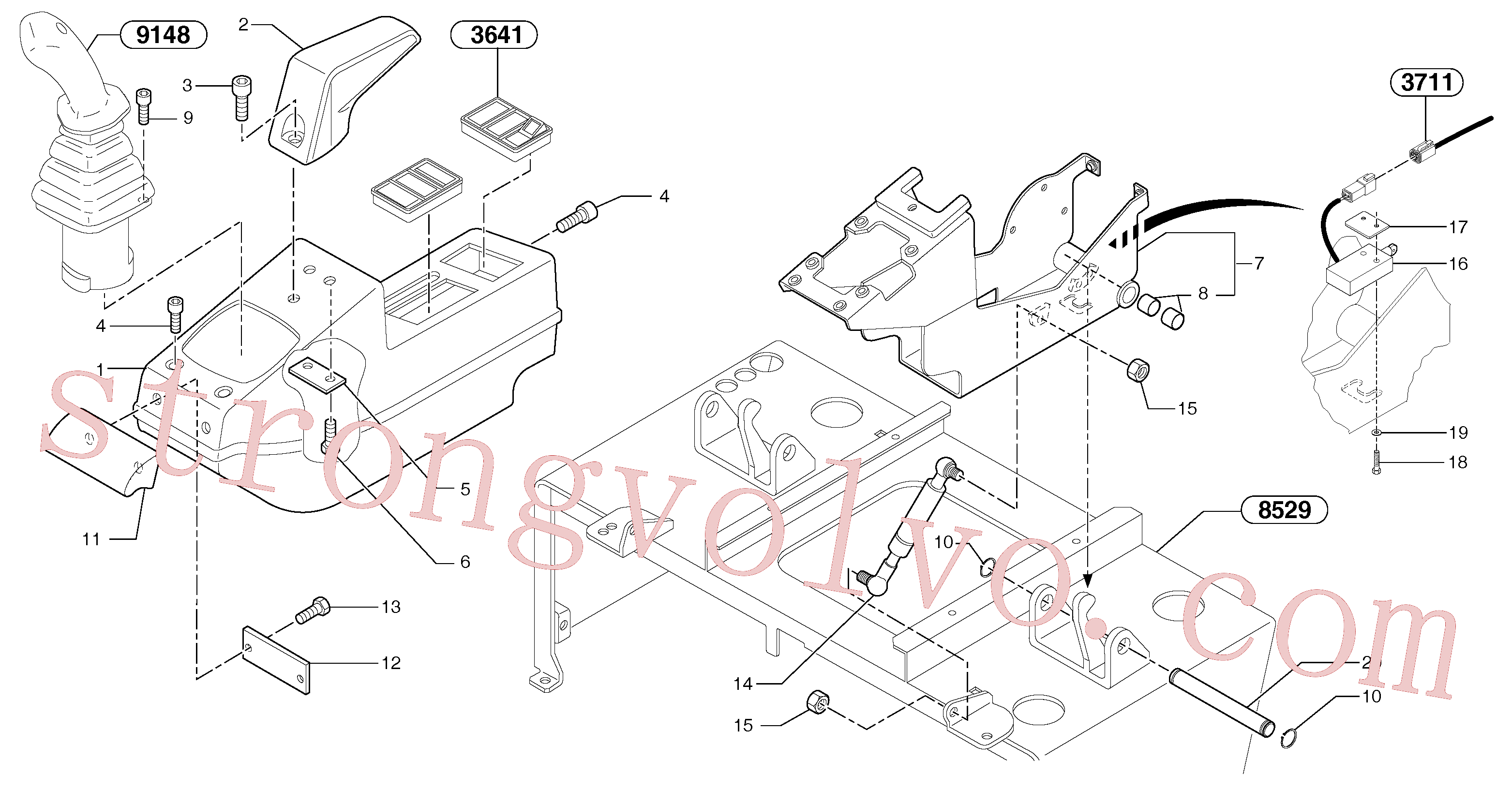 VOE967630 Volvo Estação do operador: painel de instrumentos (esquerda)(881GZ1 Montagem)