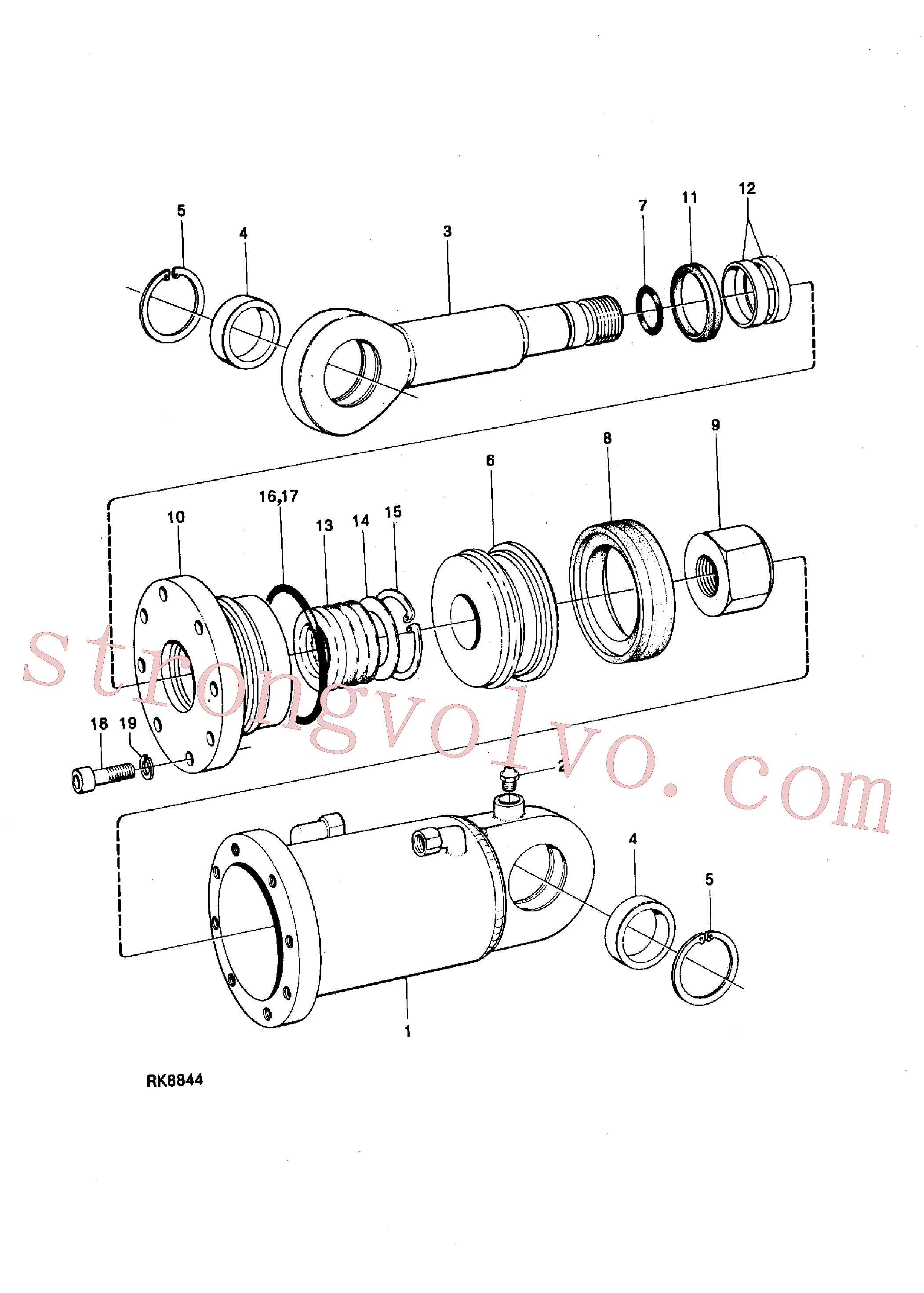 VOE944938 Volvo Cilindro hidráulico(8844 Montagem)
