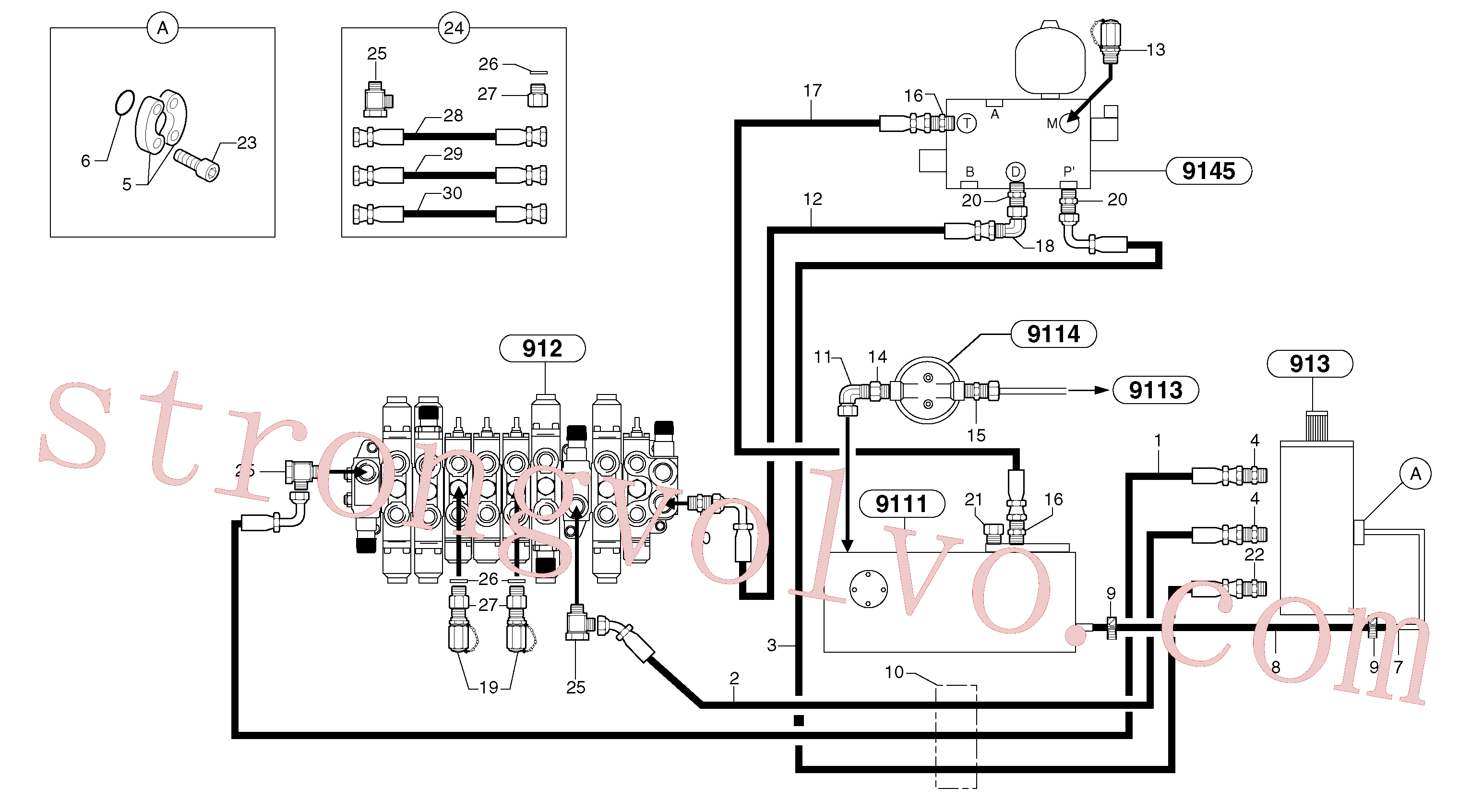 Atacado PJ4700010 Banjo connection Volvo escavadeira