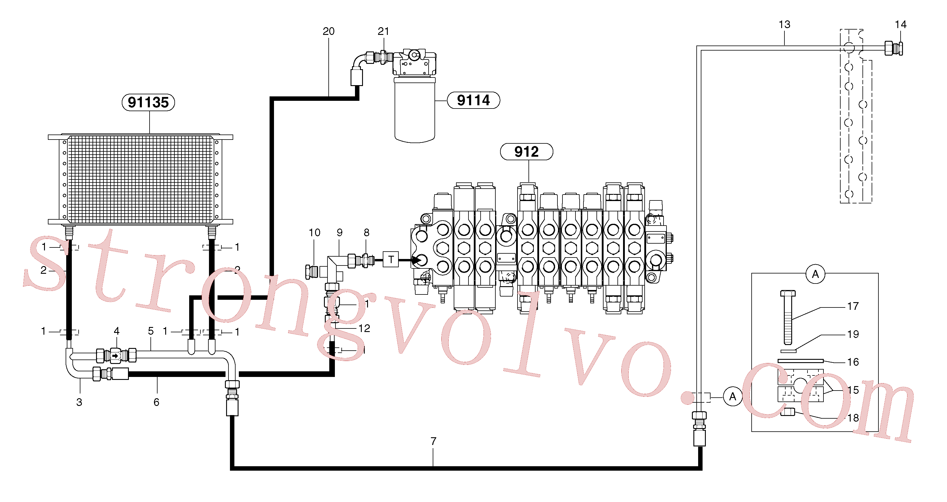 VOE11802458 Conector Volvo escavadeira