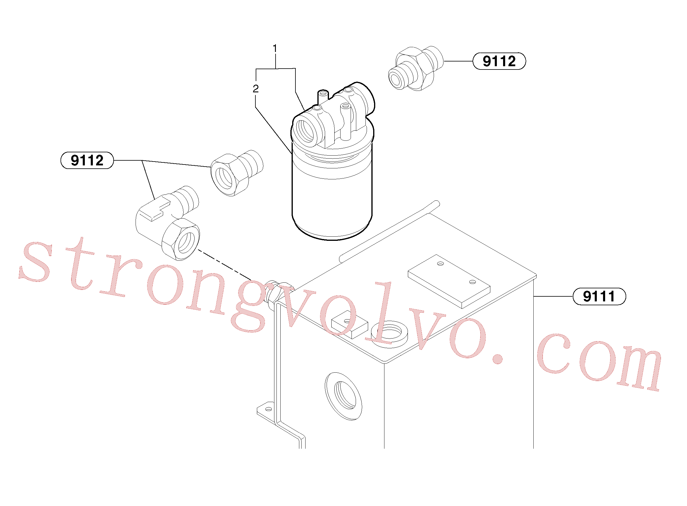 VOE11804178 Volvo Filtro de óleo hidráulico(9114X1 Montagem)