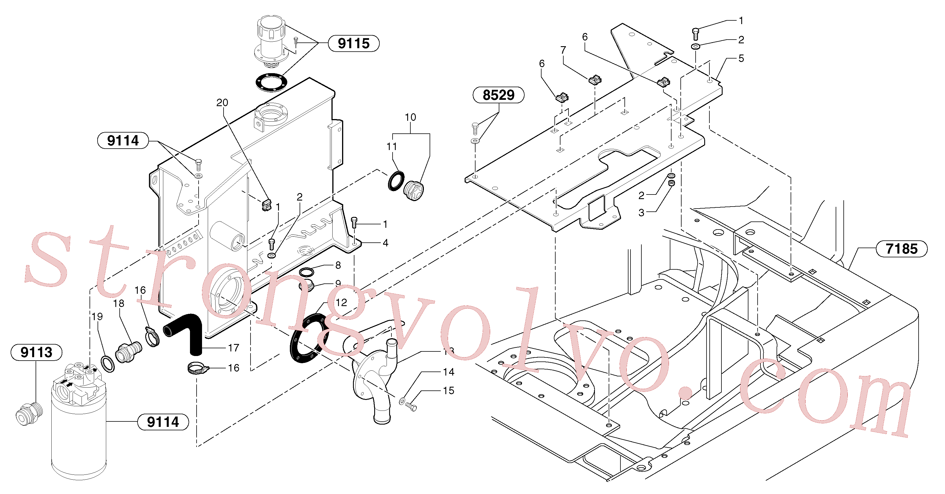 Volvo Acessórios para escavadeira PJ5020104 Hydr fluid tank Acessórios