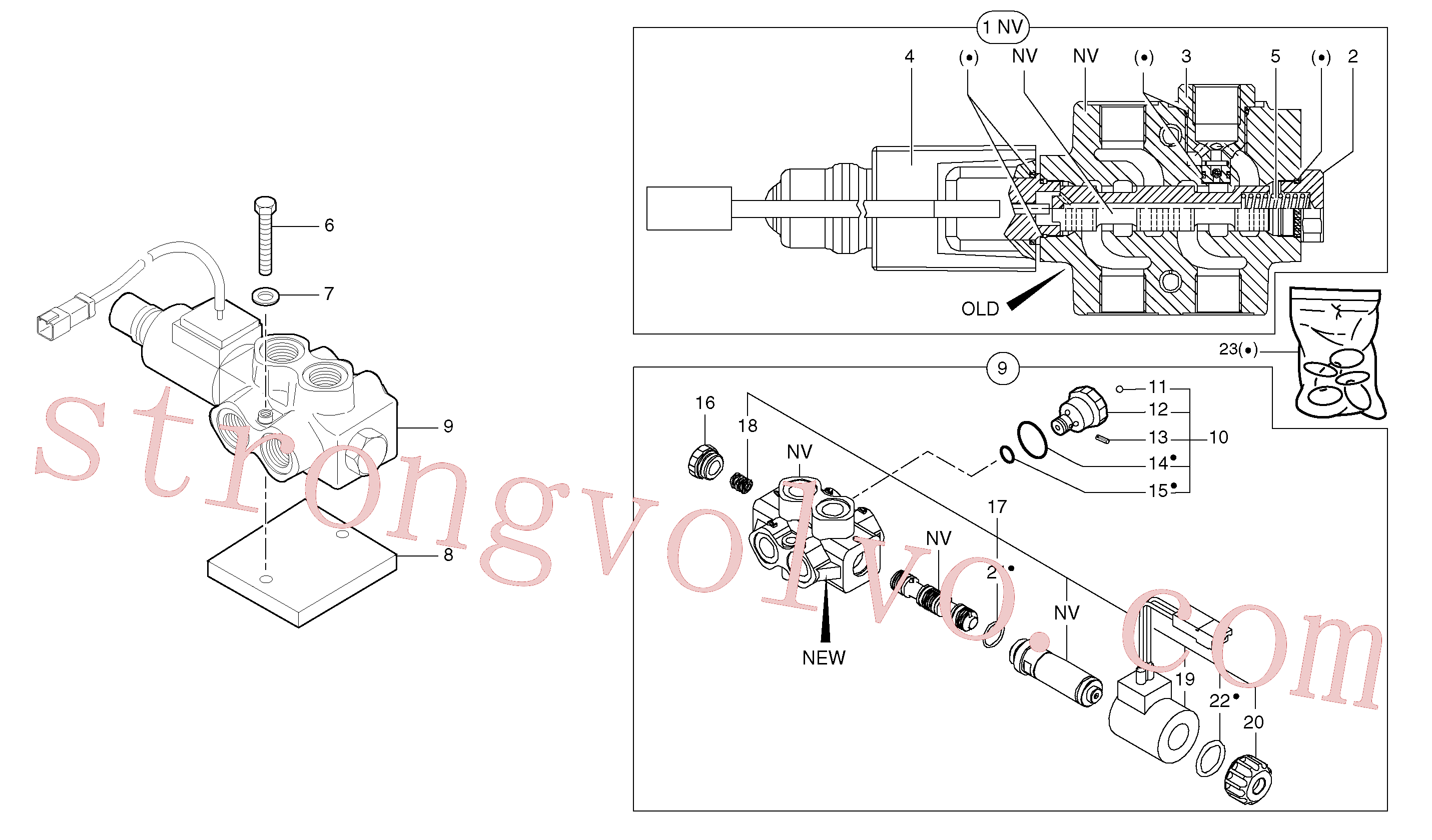 PJ7415276 Volvo Rotação - interruptor do selector de desvio(91211X1 Montagem)