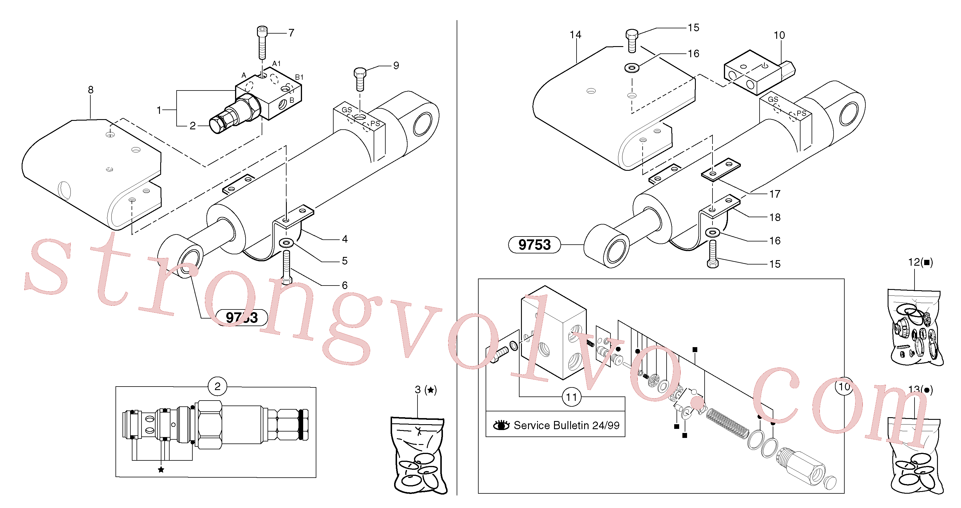 VOE11806082 Volvo Válvula de segurança (cilindro do braço de afundamento)(91236X1 Montagem)