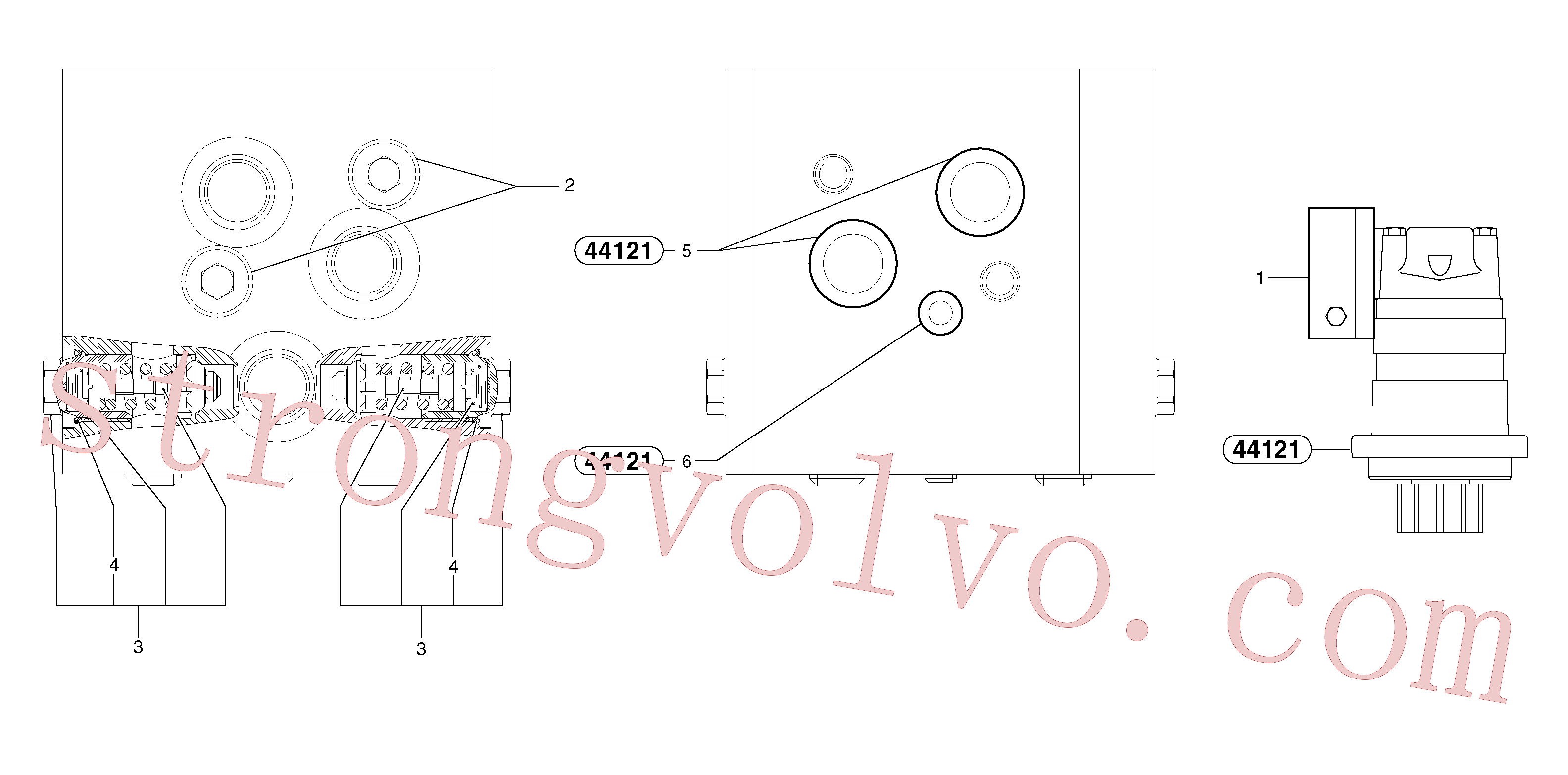 PJ6090130 Volvo Válvula de equilíbrio (rotativo)(91251X1 Montagem)