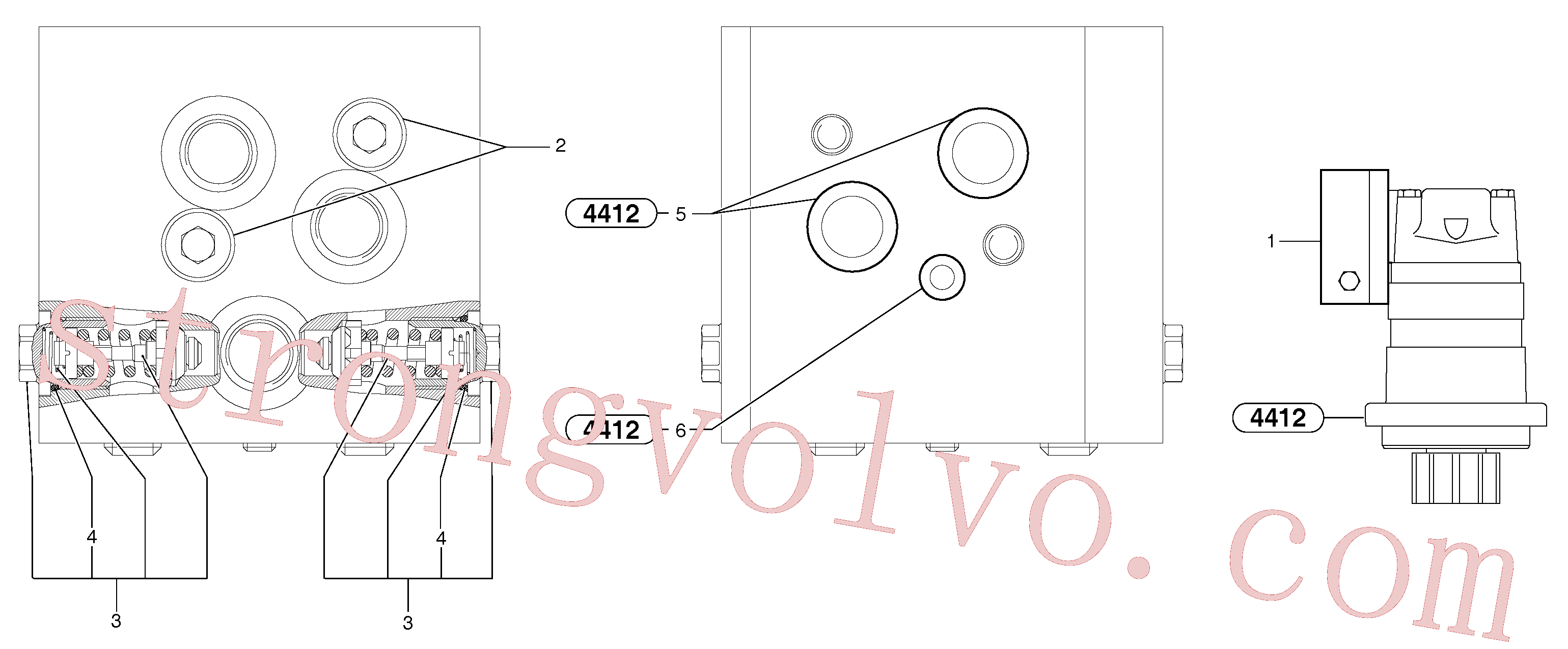 PJ6090130 Volvo Válvula de equilíbrio (rotativo)(91253Z1 Montagem)
