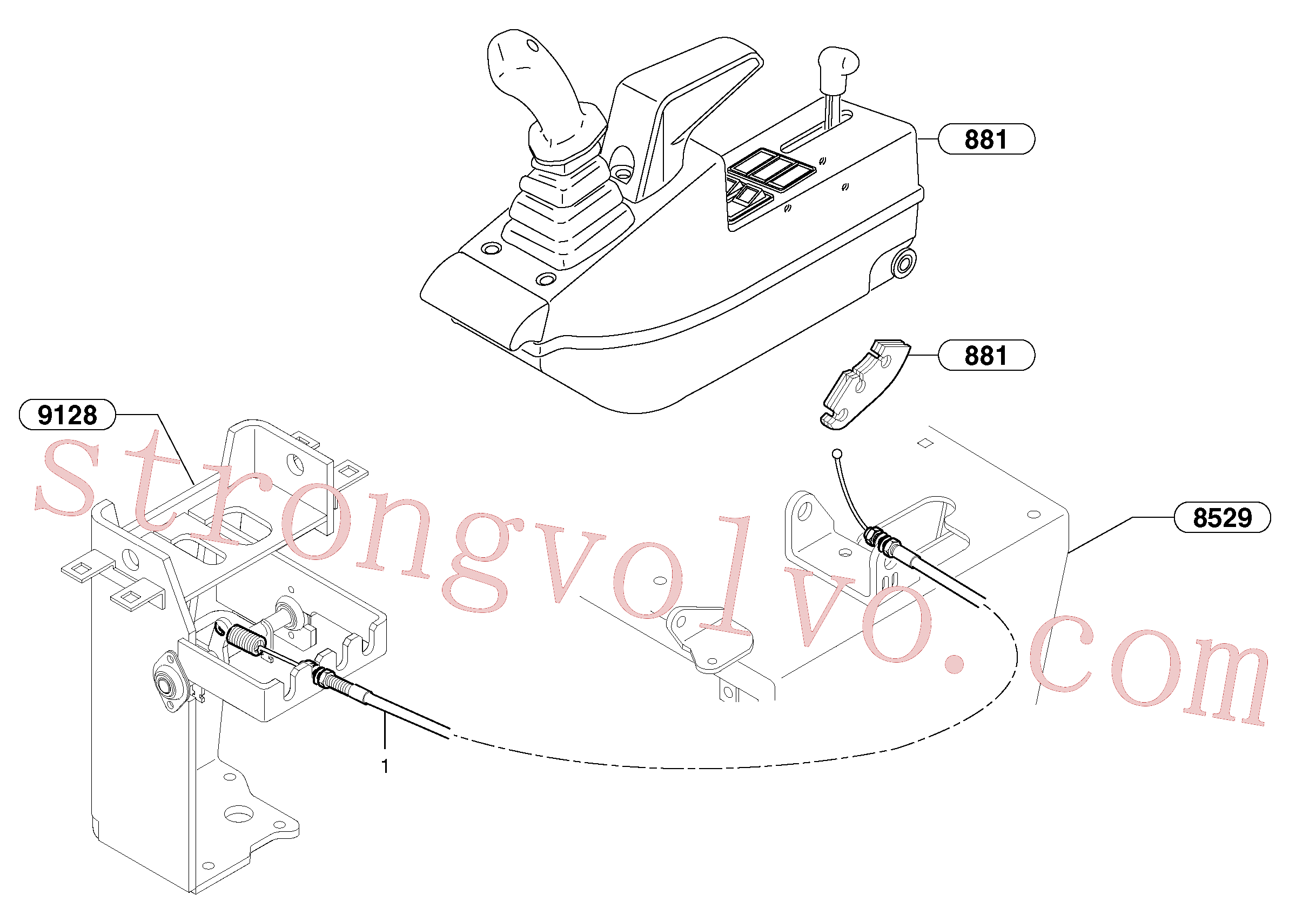 VOE11806100 Cabo de comando Volvo escavadeira