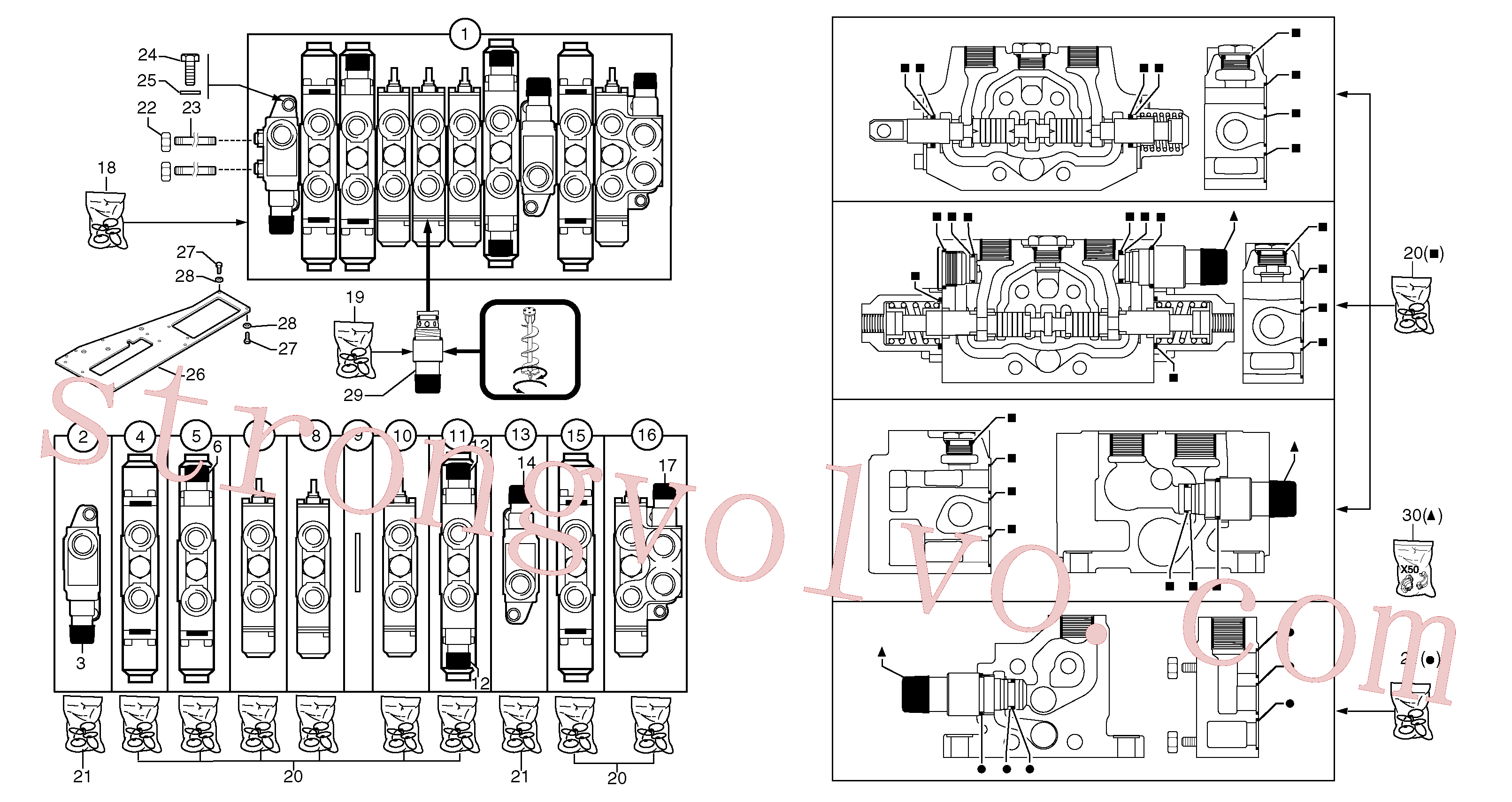 China Made PJ5360228 Distributor Volvo Acessórios para escavadeira