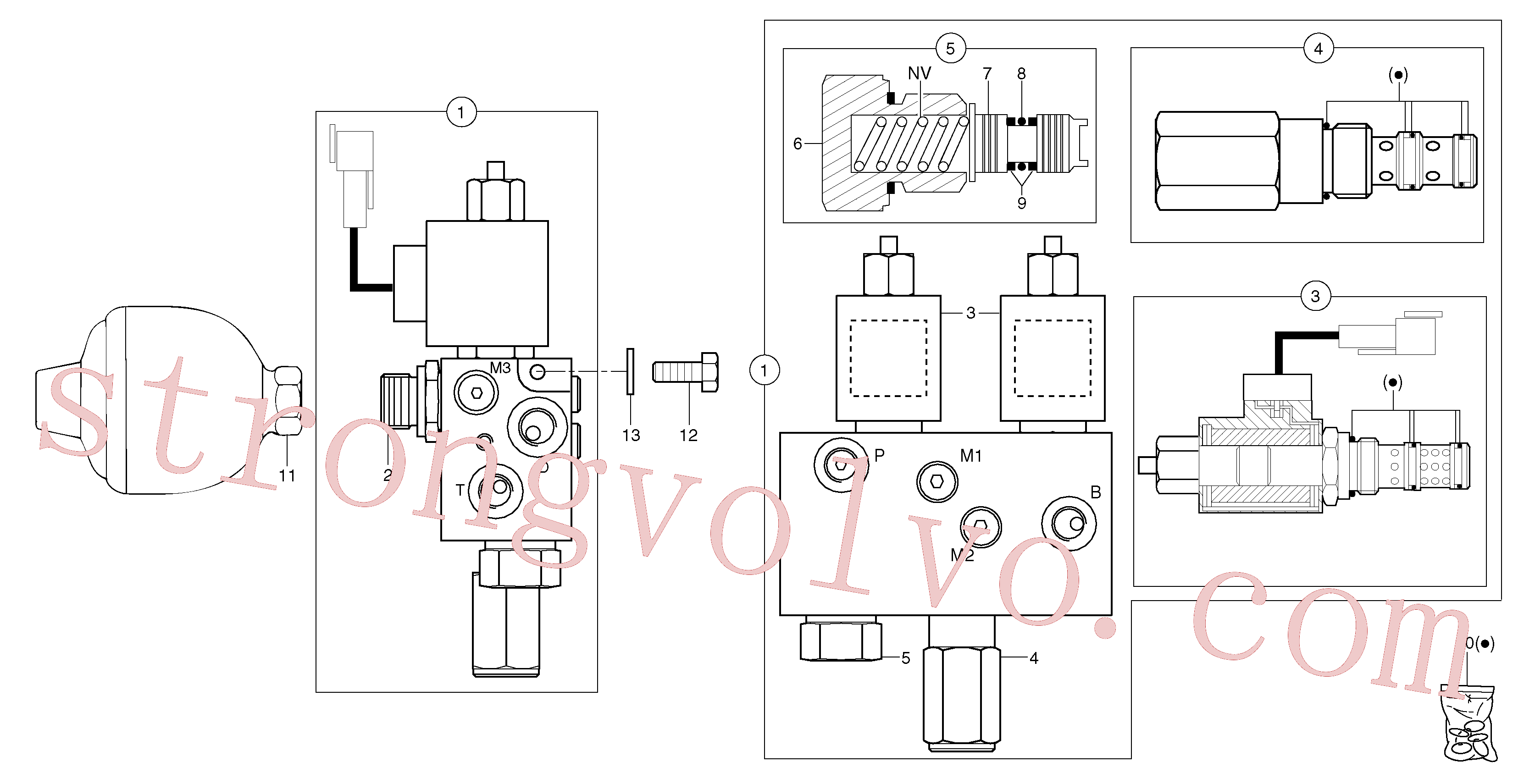 China Made PJ6090125 Válvula Volvo Acessórios para escavadeira