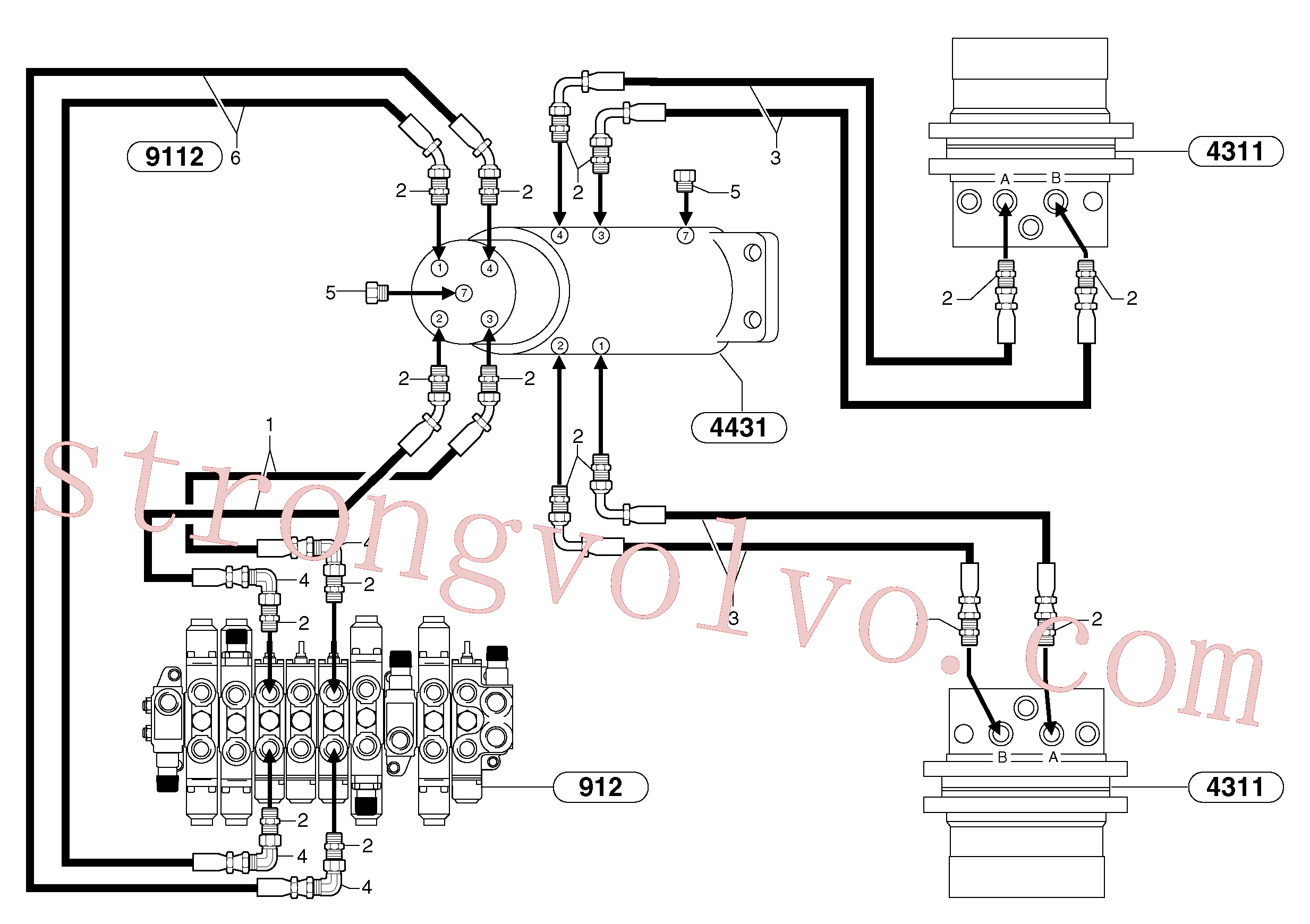 VOE11805891 Volvo Circuito hidráulico (curso)(91641X1 Montagem)