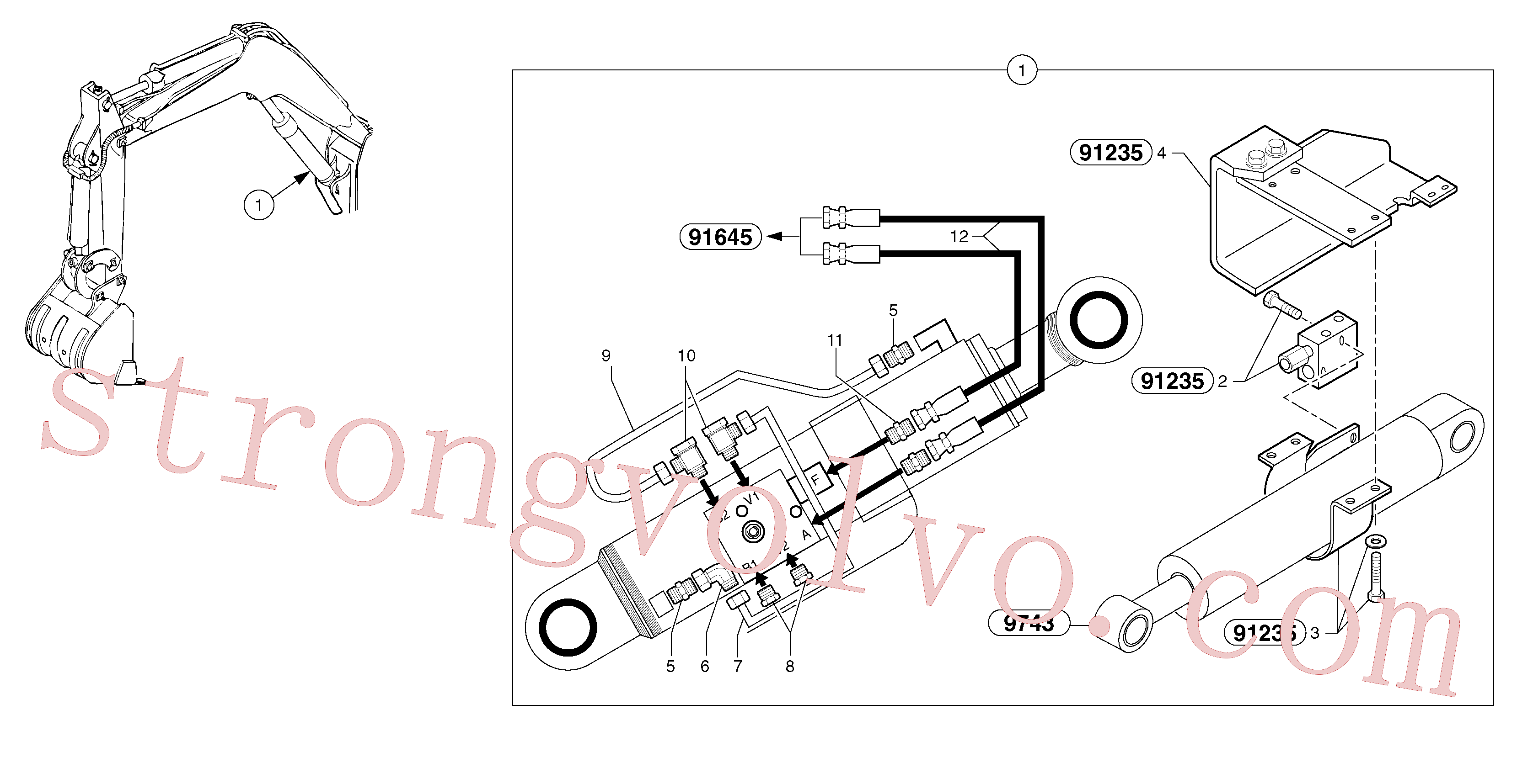 PJ4750158 Conector Volvo escavadeira