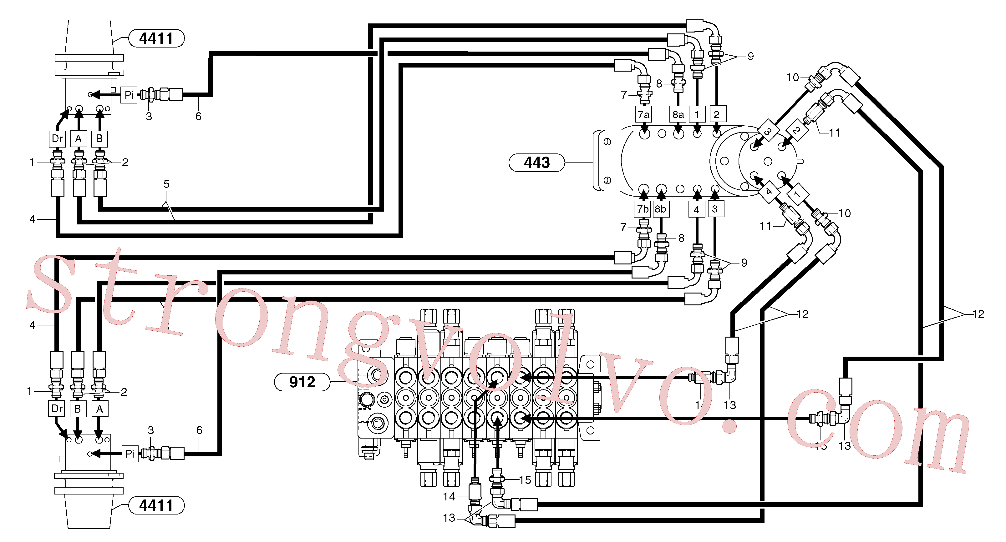 PJ5473016 Volvo Circuito hidráulico (curso)(9164AY1 Montagem)