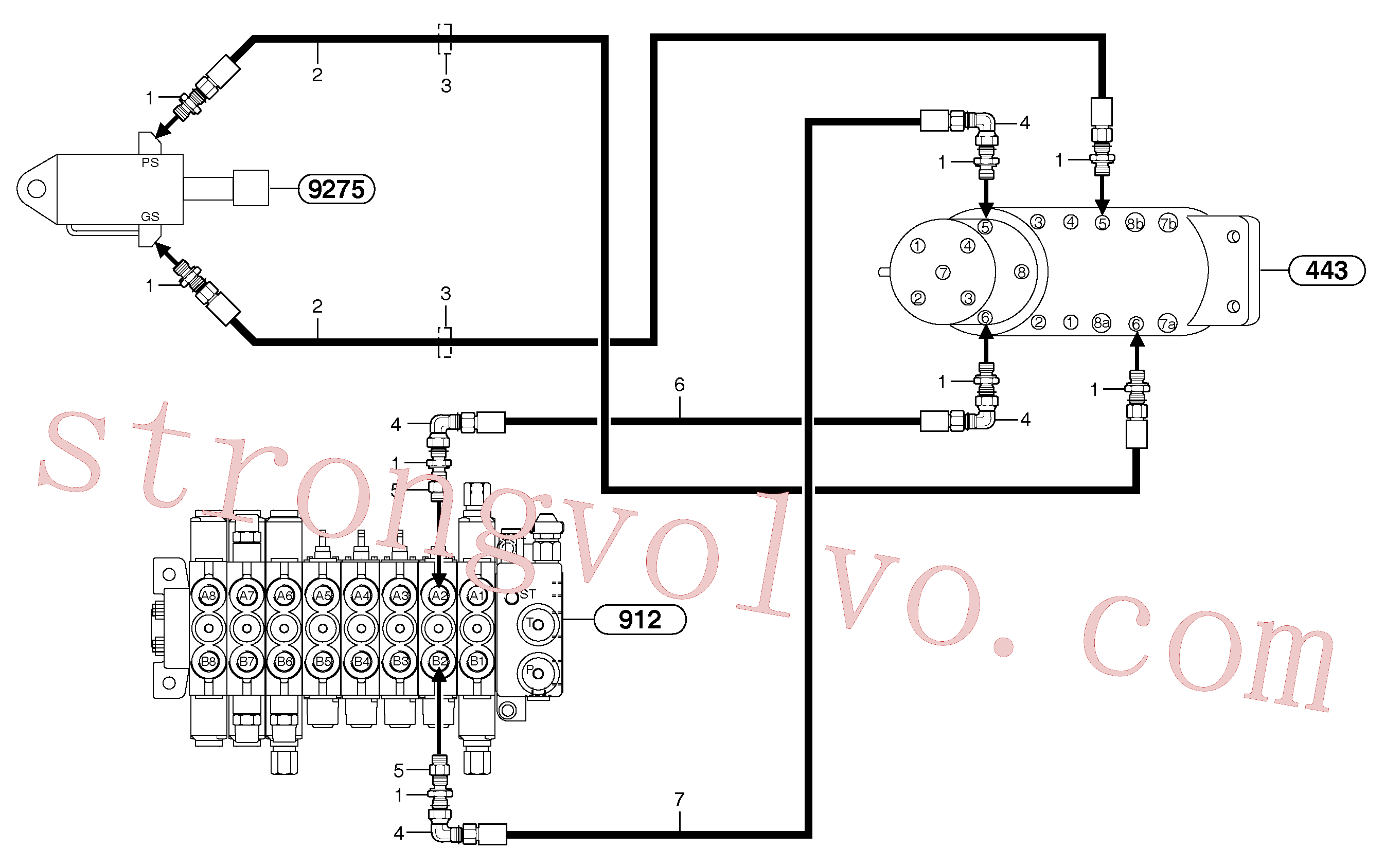 Atacado PJ4190335 Mangueira Volvo escavadeira