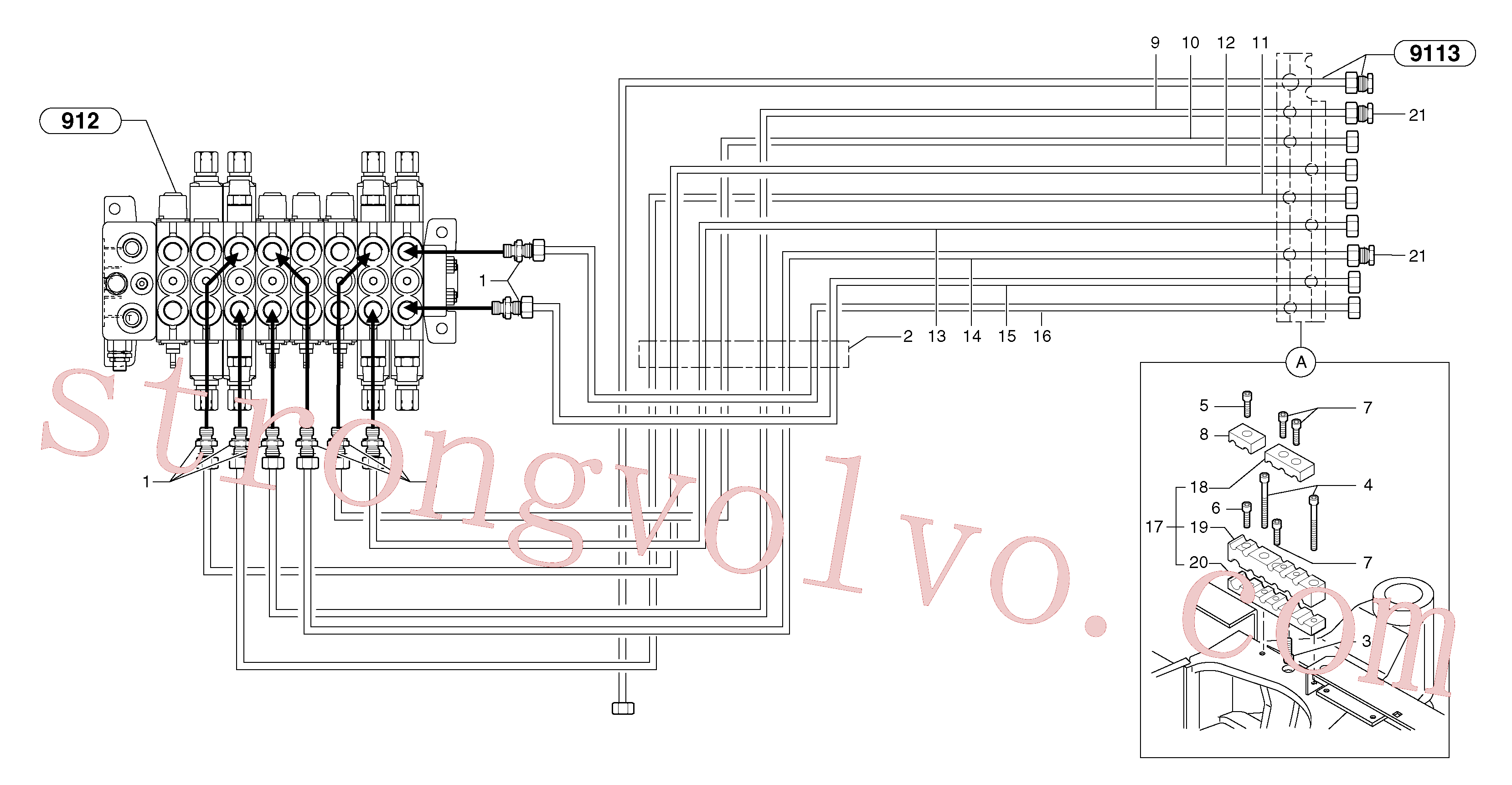 VOE11806322 Flange Volvo escavadeira