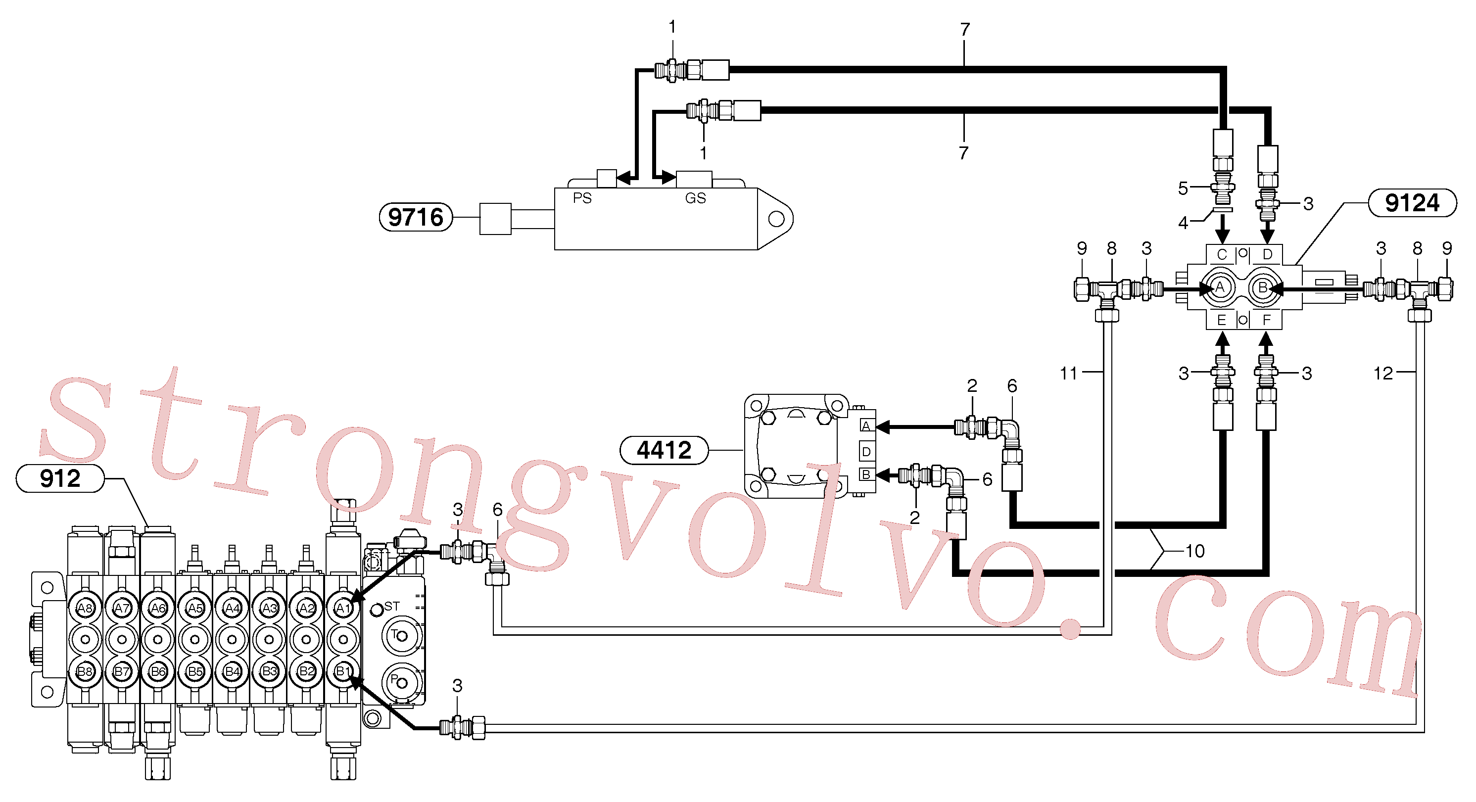PJ4750312 Conector Volvo escavadeira