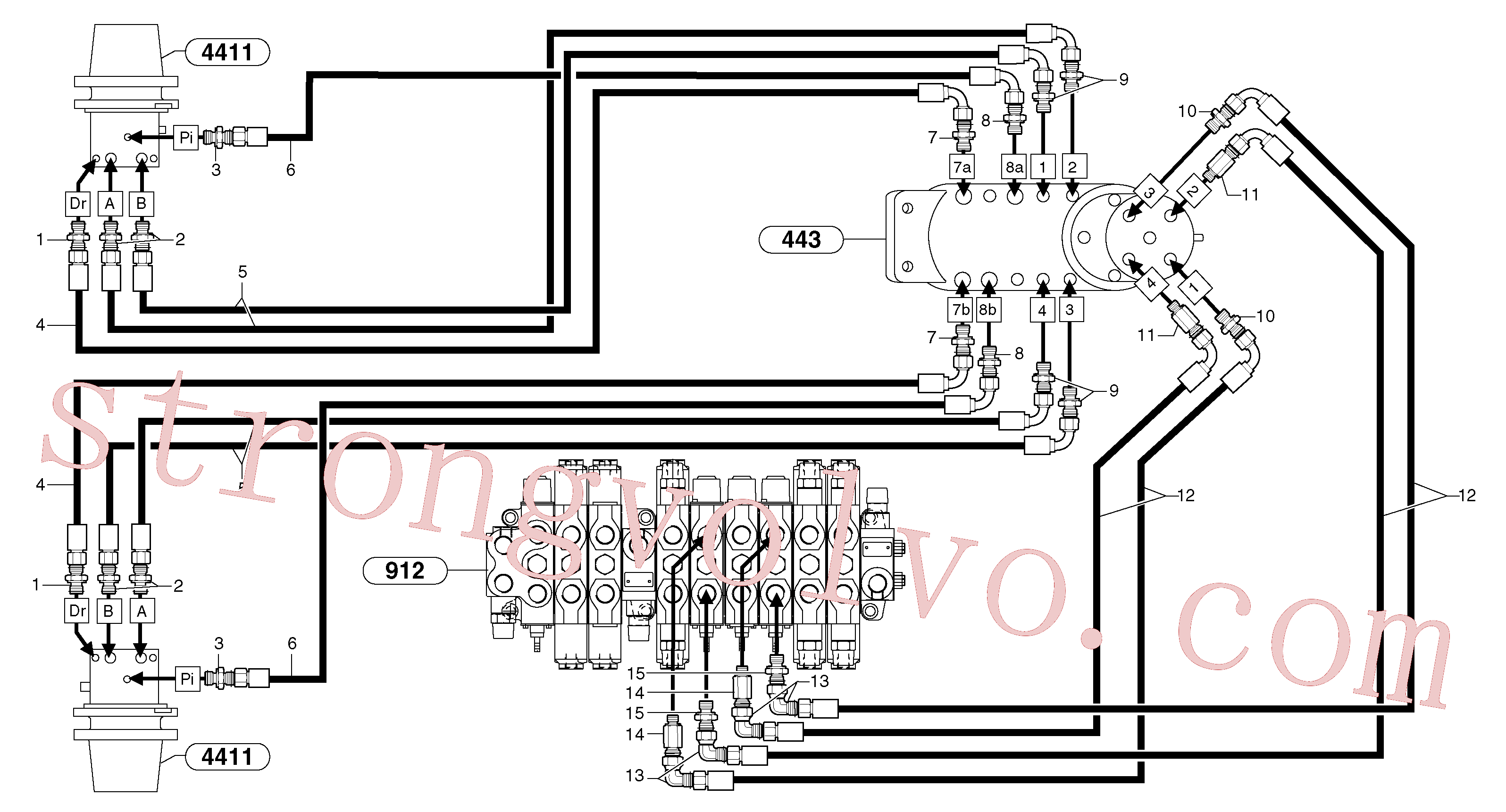 PJ5473016 Volvo Circuito hidráulico (curso)(9164Y1 Montagem)