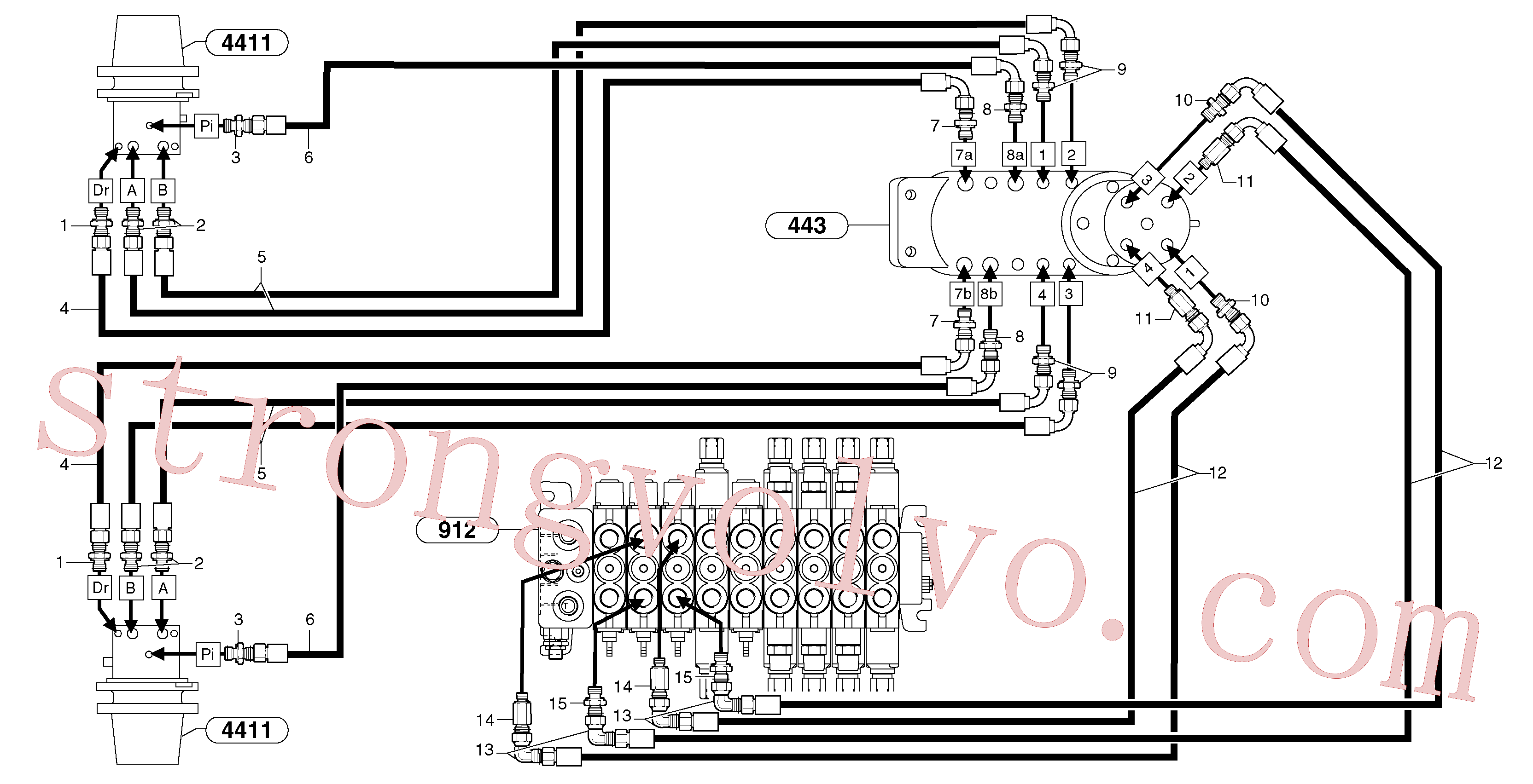 VOE11806447 Volvo Circuito hidráulico (curso)(9164Y4 Montagem)