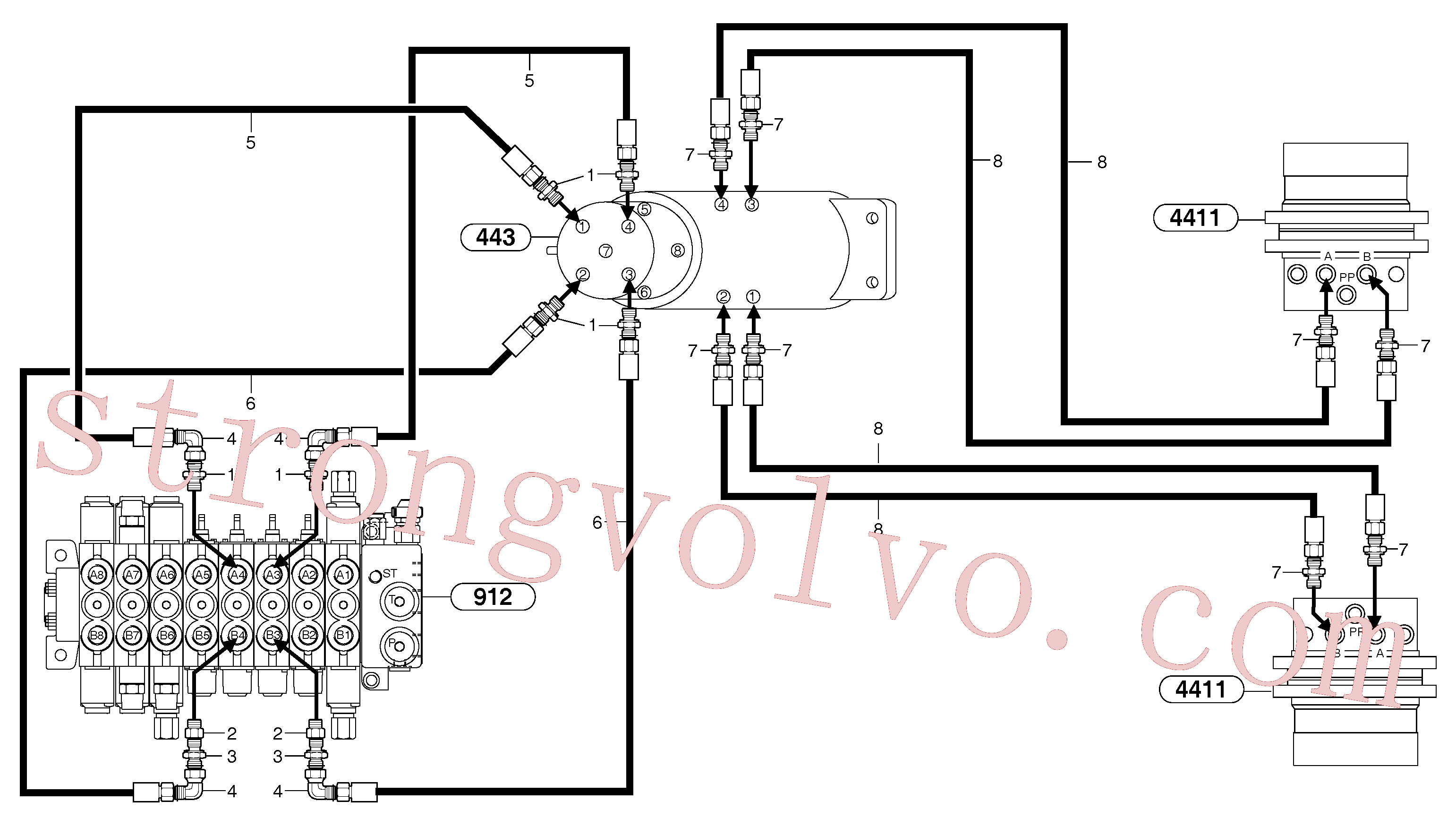 VOE11805891 Volvo Circuito hidráulico (curso)(9164Z3 Montagem)