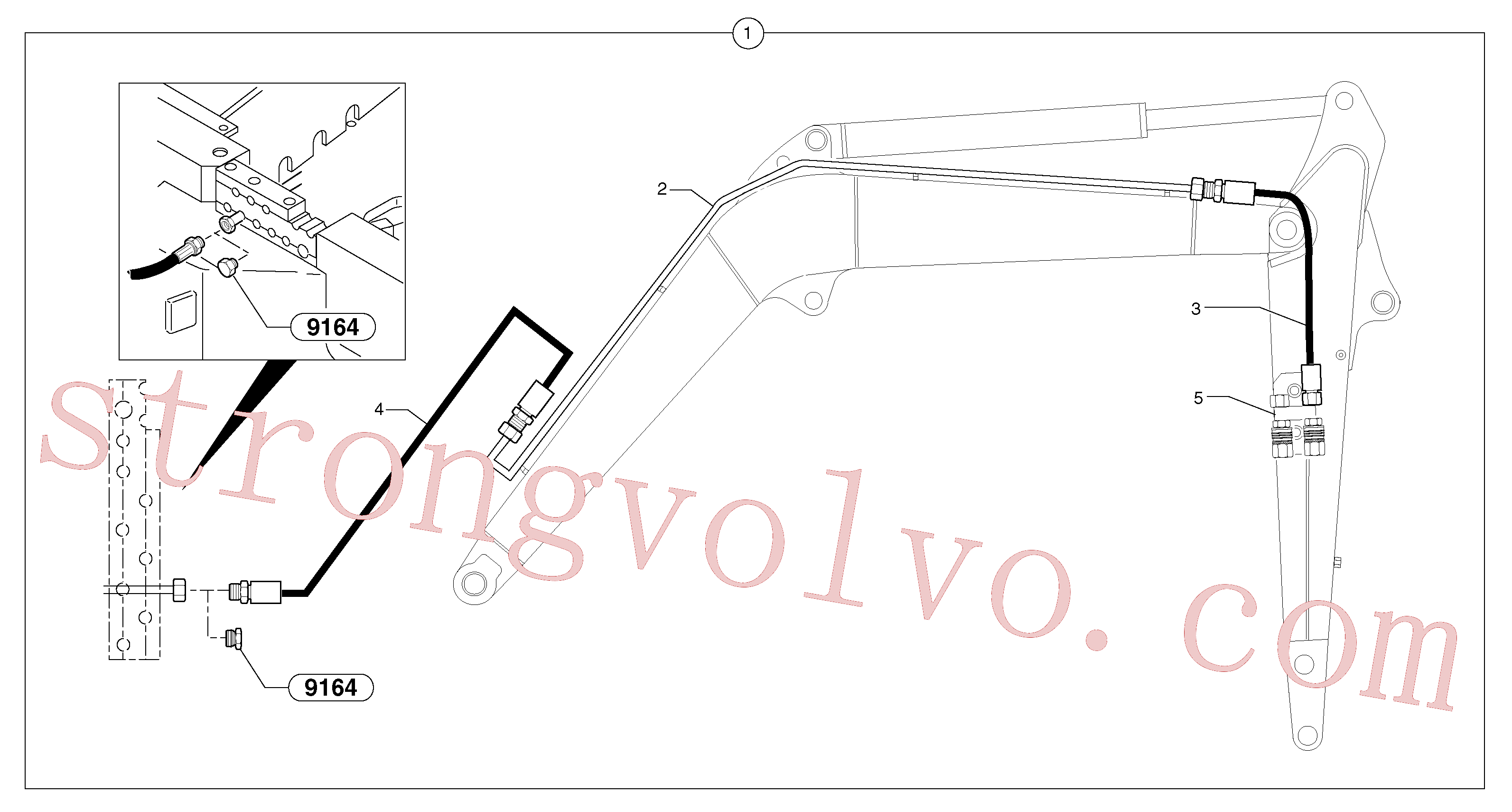 PJ5910824 Tubo Volvo escavadeira