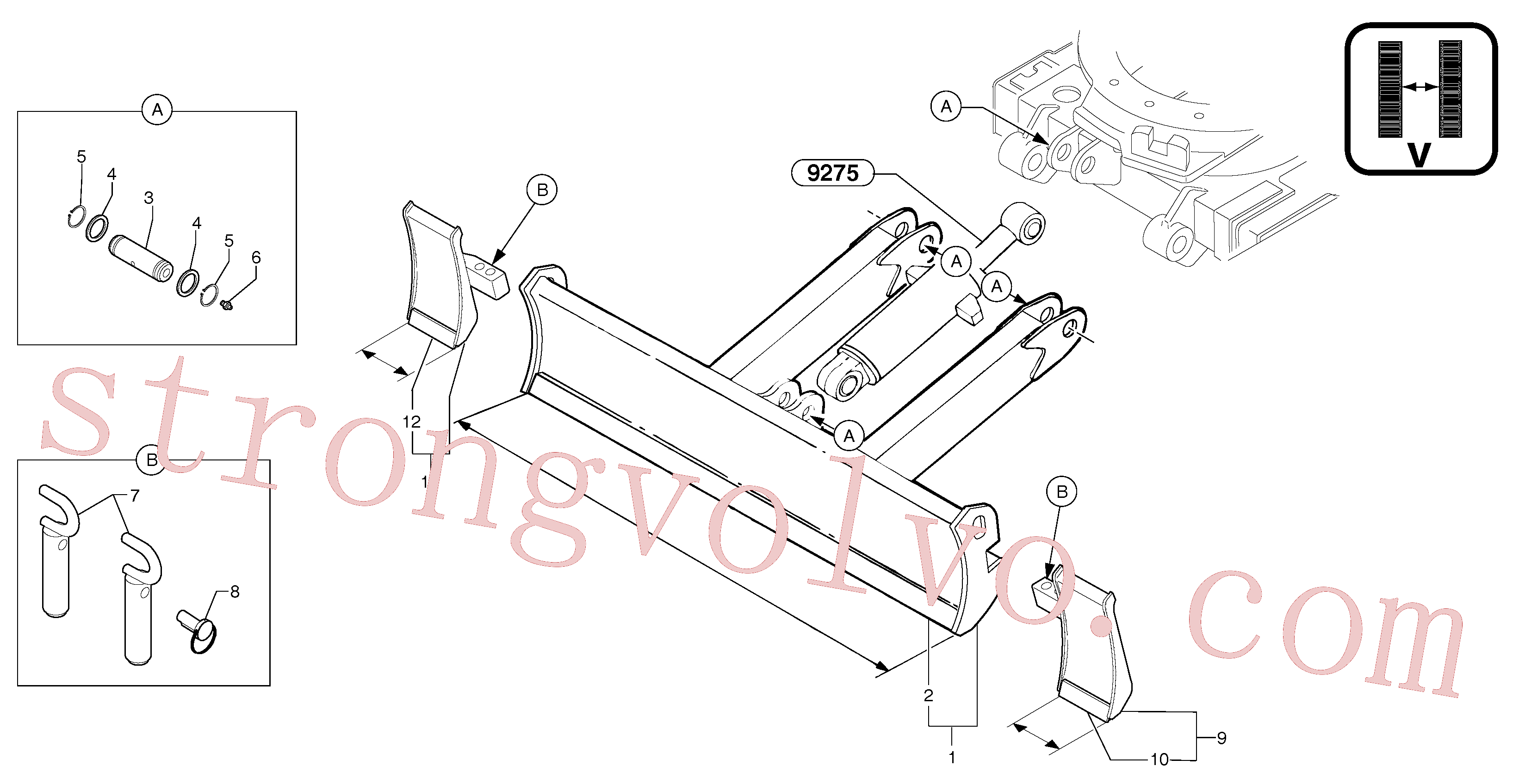 VOE11805853 Volvo Lâmina de terraplanagem / rasto variável(9271VZ1 Montagem)