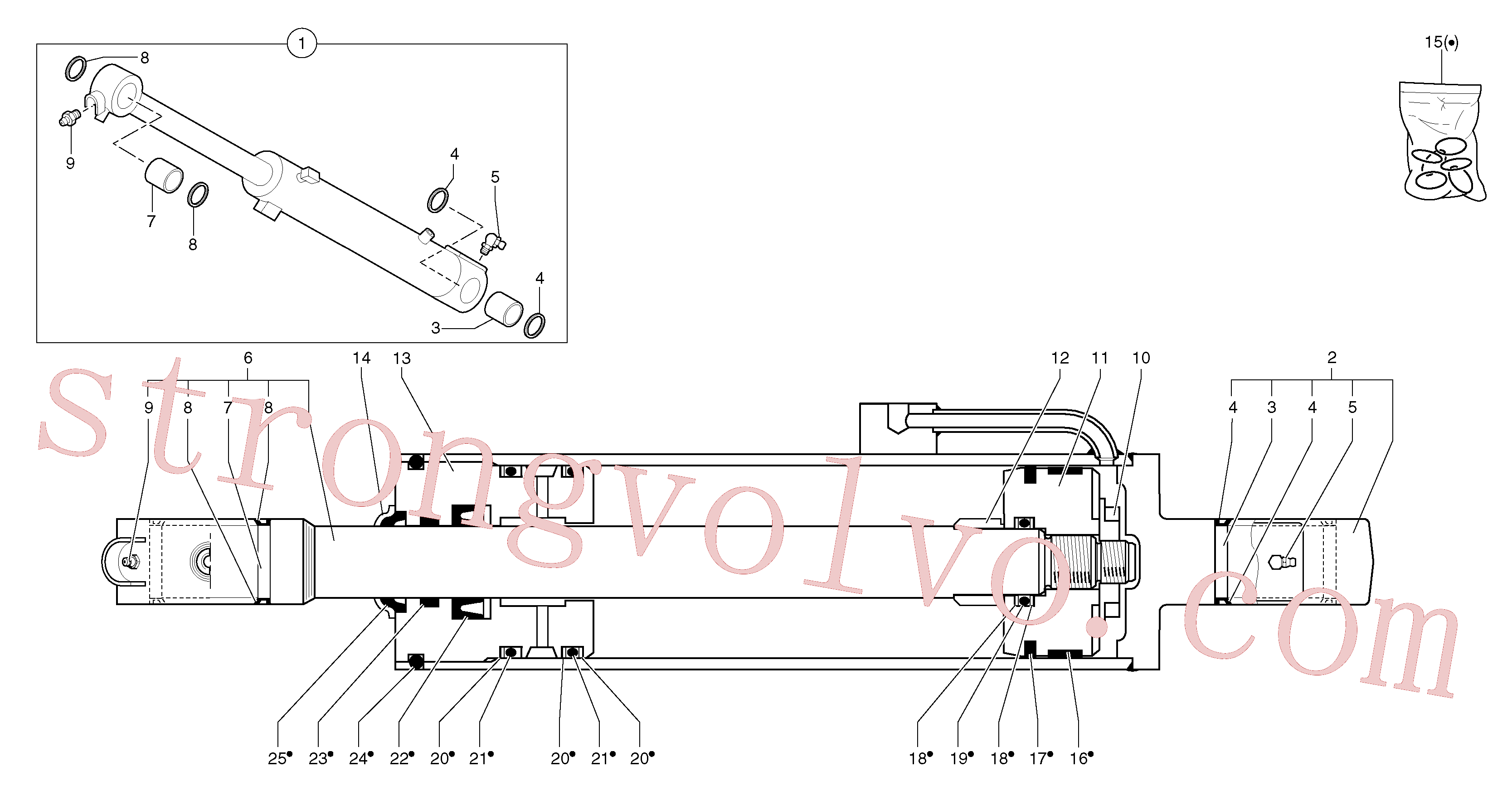 Volvo Acessórios para escavadeira PJ5670880 Boom Cylinder Acessórios
