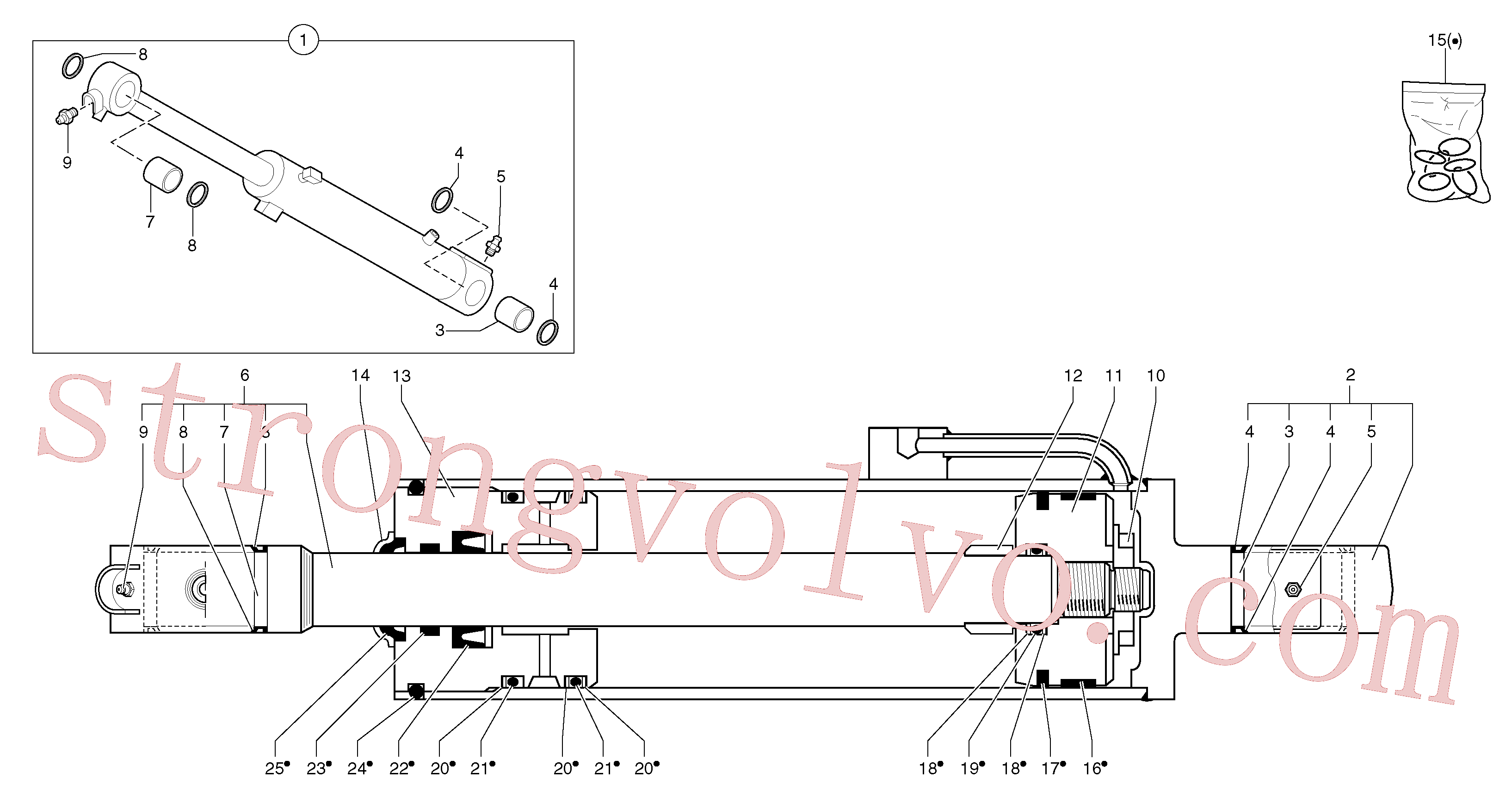 PJ4040125 Back-up ring Inscreva-se para Volvo Acessórios para escavadeira