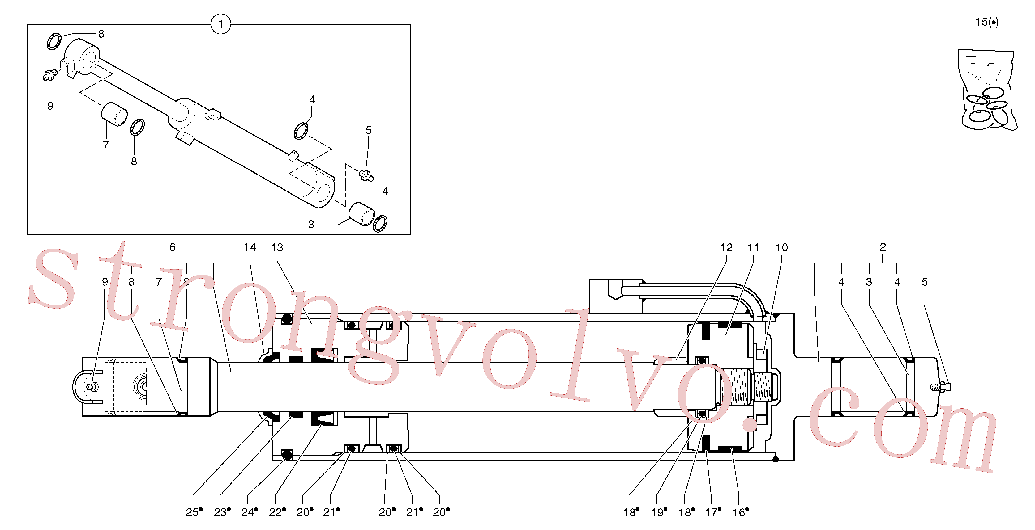 Atacado PJ5930287 Alojamento de cilindro Volvo escavadeira