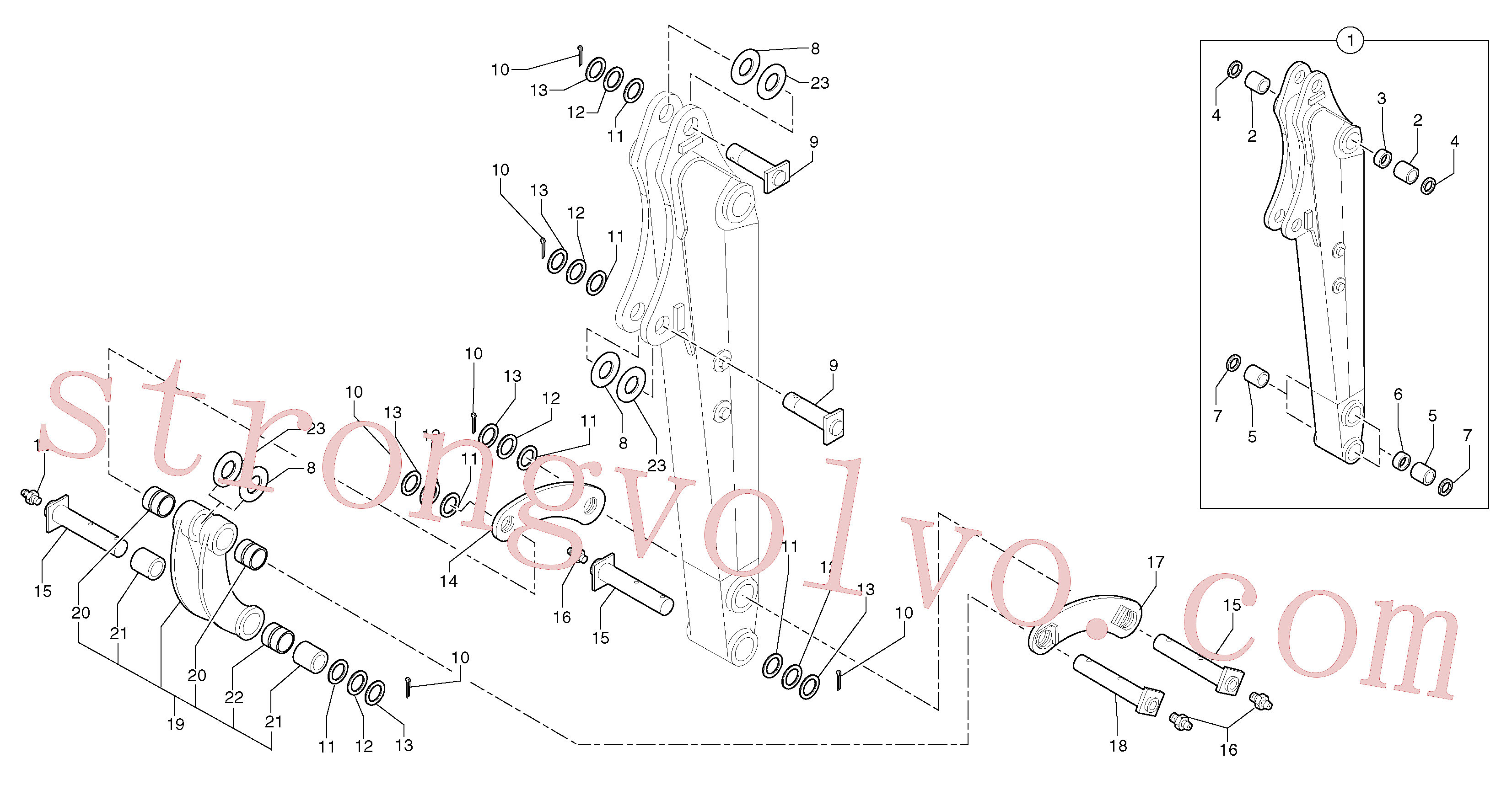 PJ5540096 Volvo Braço de afundamento(975X3 Montagem)
