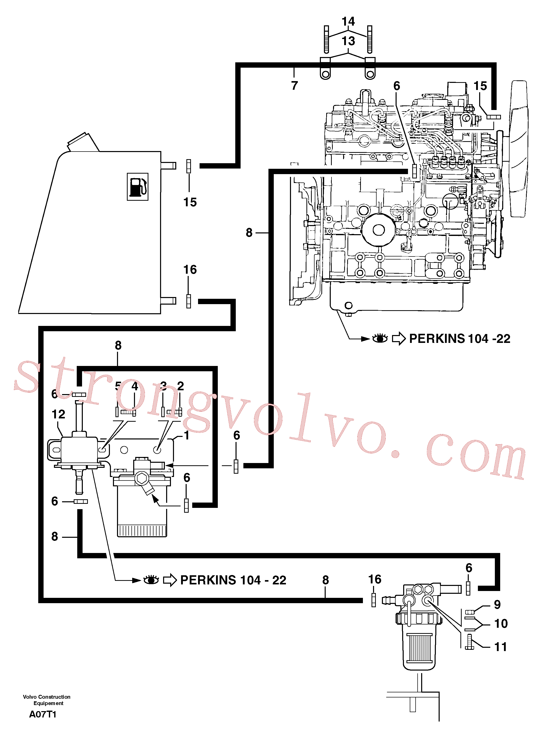 VOE11806694 Volvo Circuito de combustível(A07T1 Montagem)