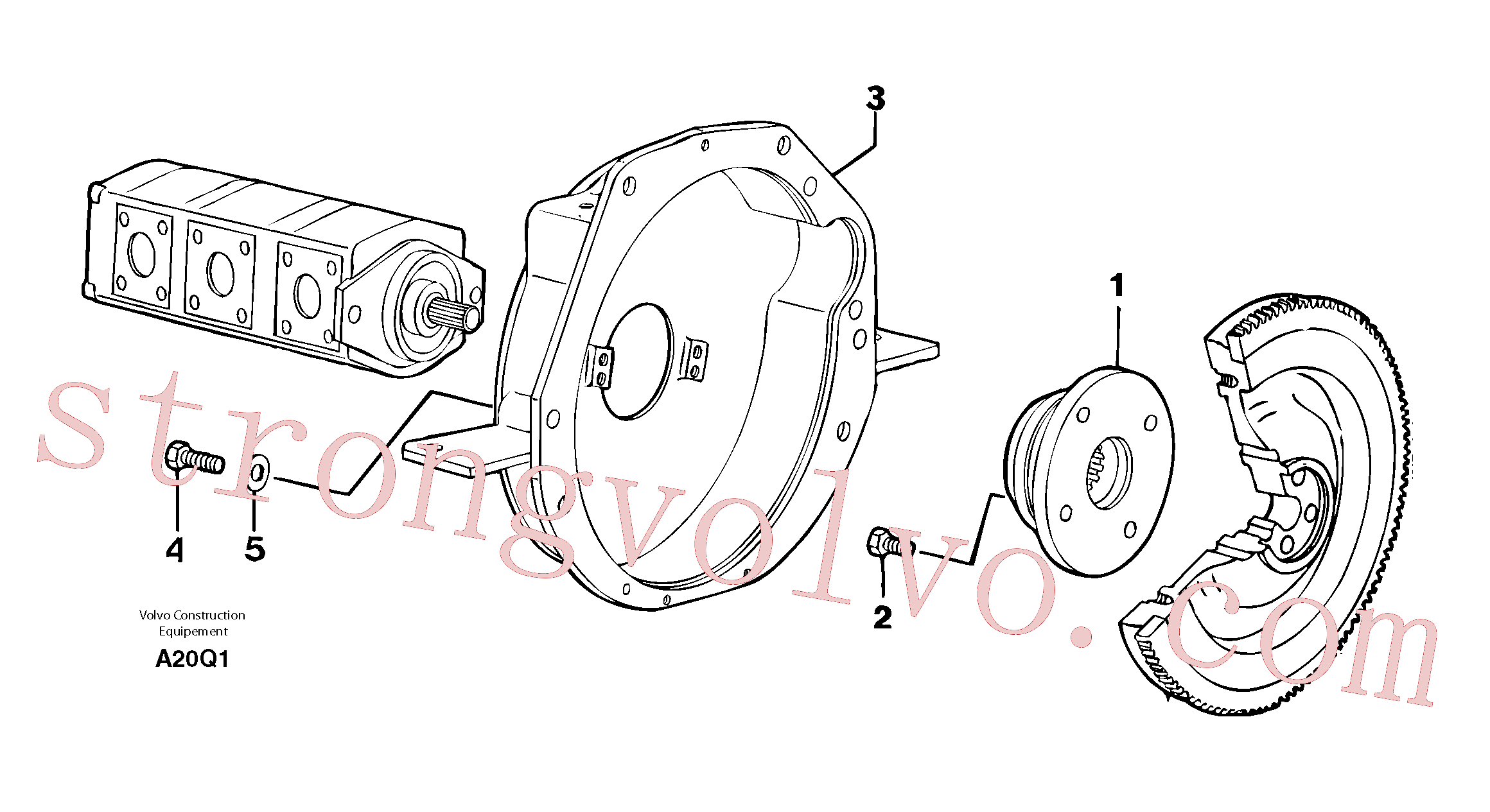 VOE11805632 Volvo Acoplamento do motor / bomba hidráulica(A20Q1 Montagem)