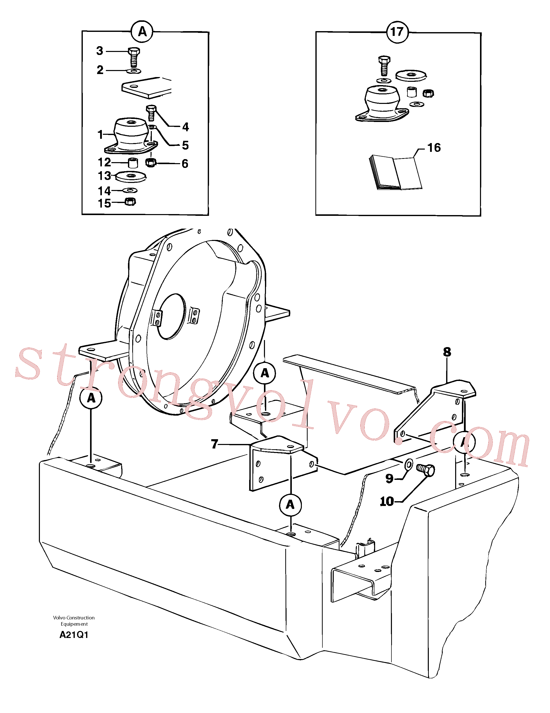 VOE11804239 Volvo Apoios do motor(A21Q1 Montagem)